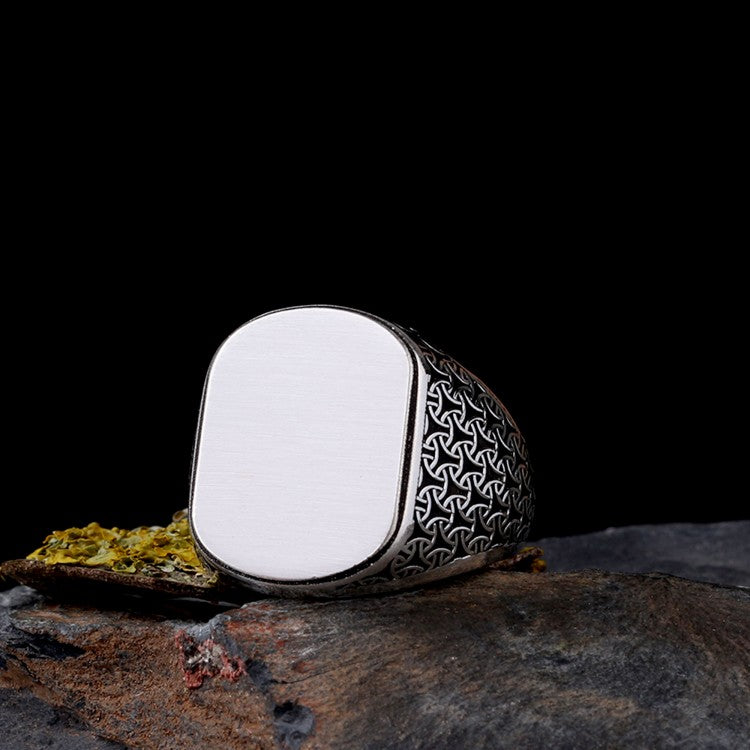 925 Anneau d'hommes en argent sterling avec son propre nom Gravure -1