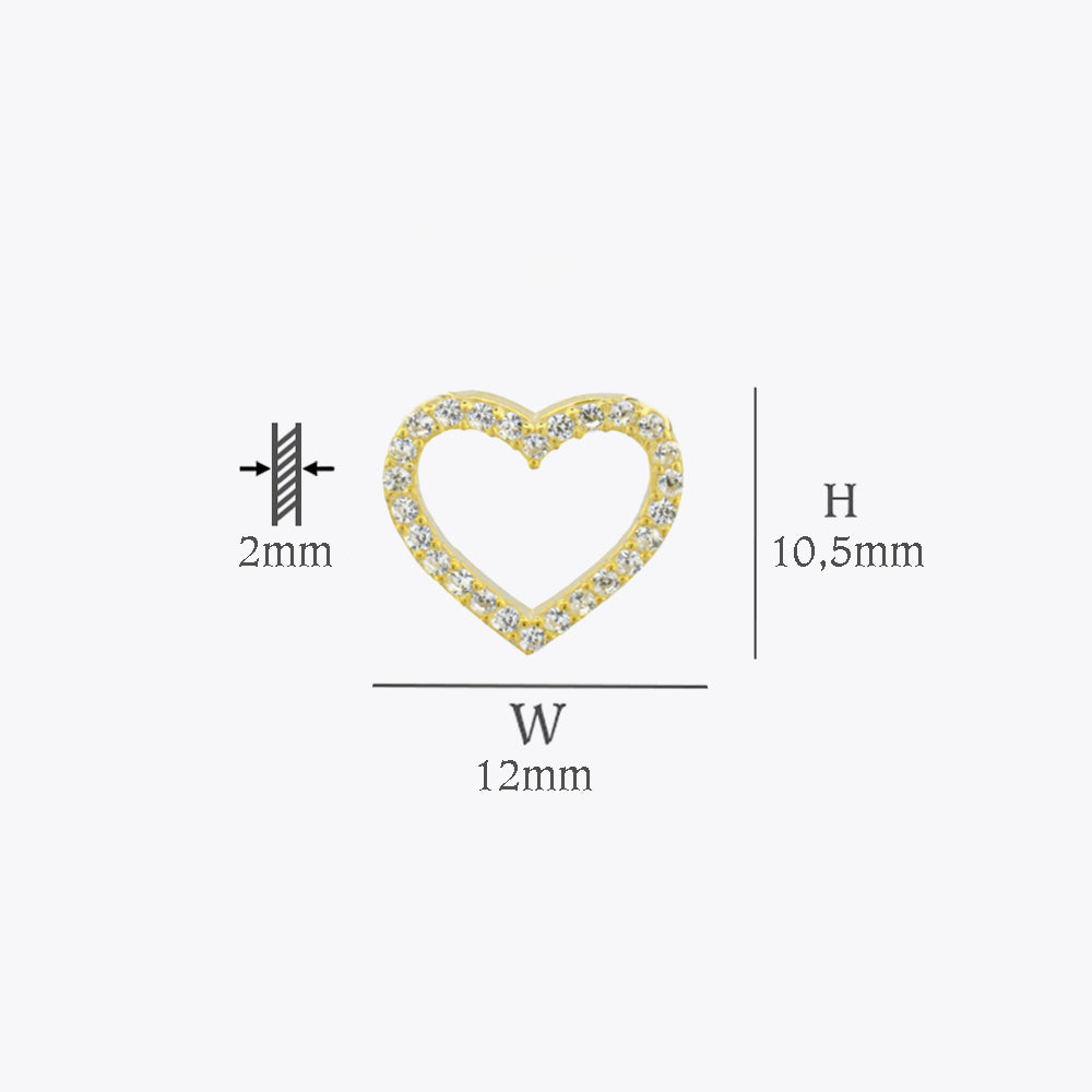 Collier en argent coeur avec de la pierre en zircone