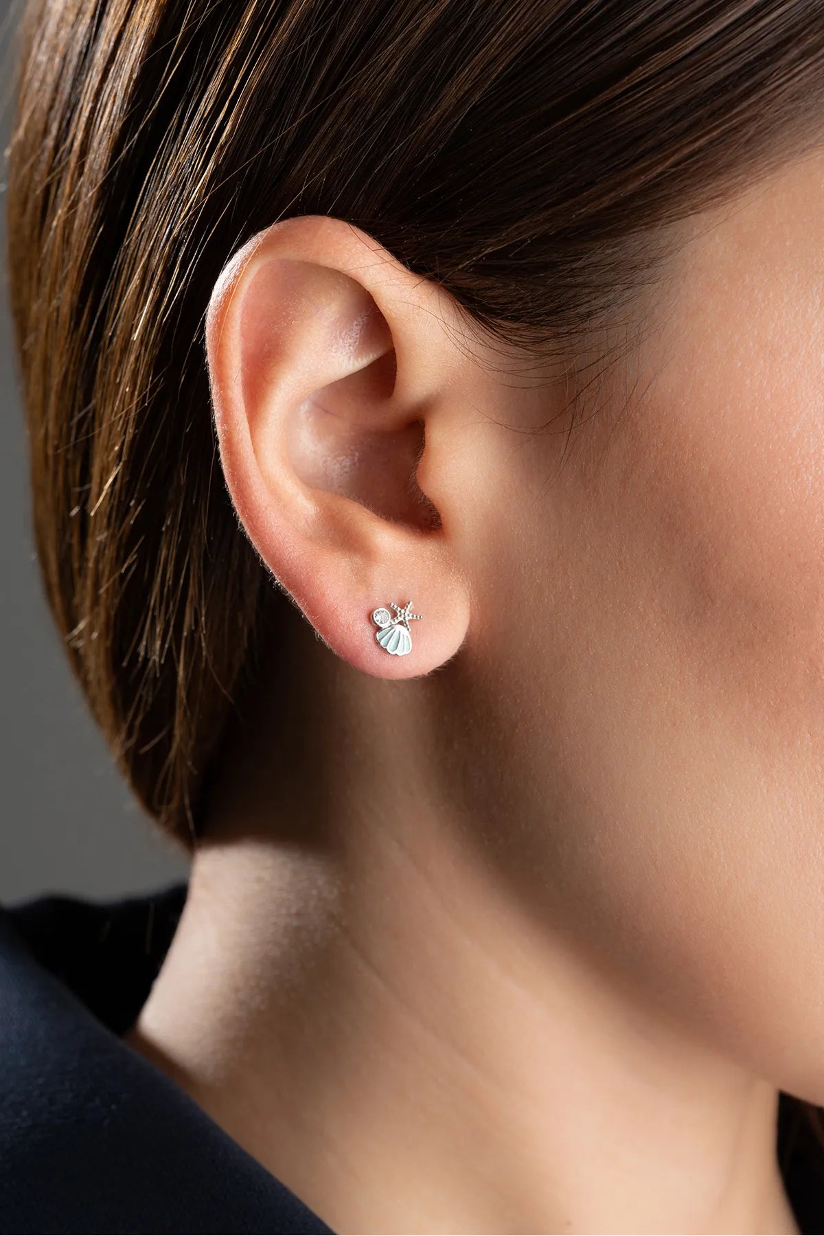 Boucles d'oreilles à charme de mer - 925 argent