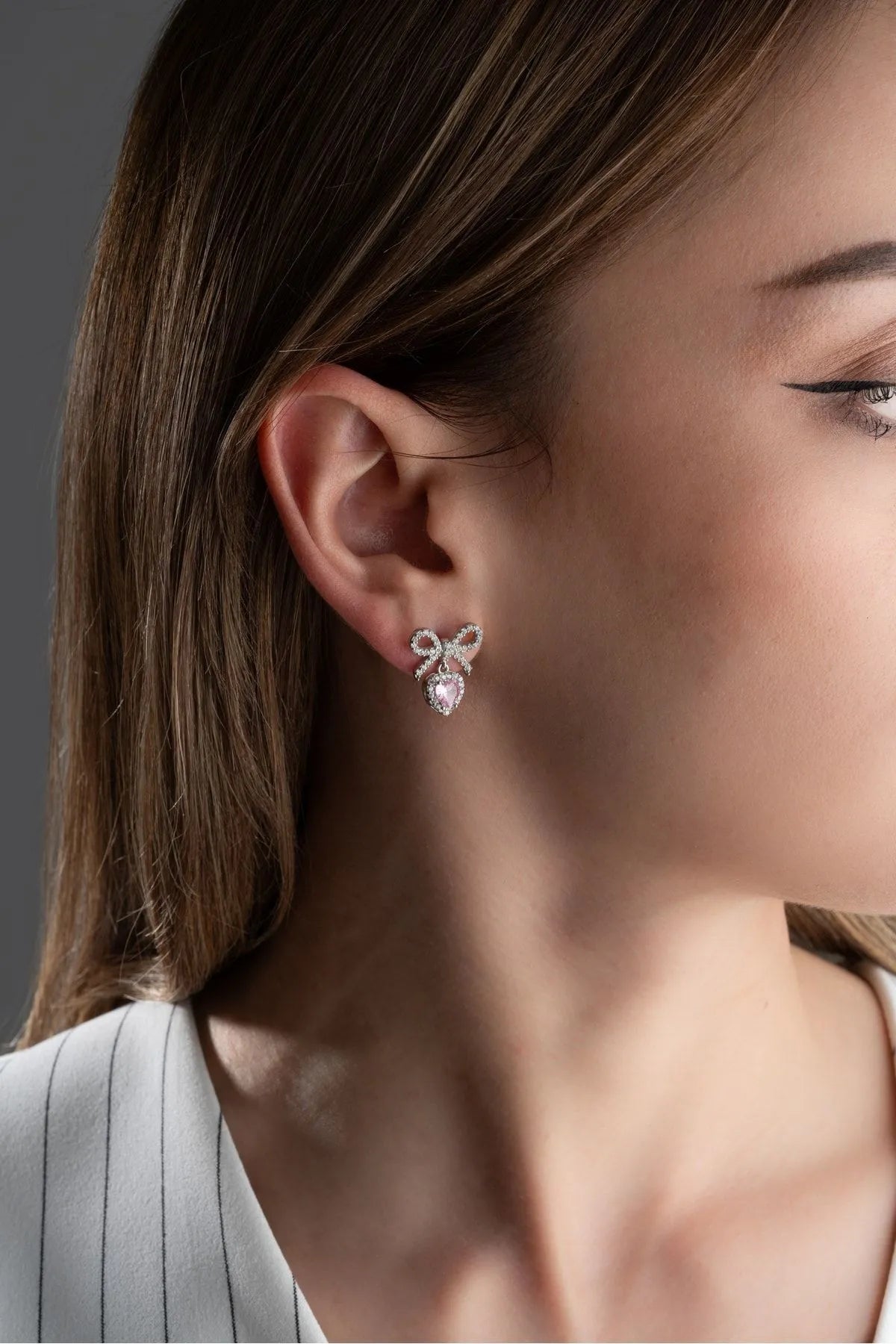 Sweetheart Bow - 925 boucles d'oreilles en argent sterling