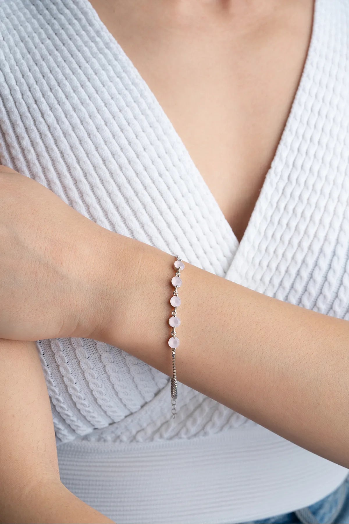 Bracelet de zircone blush - 925 argent