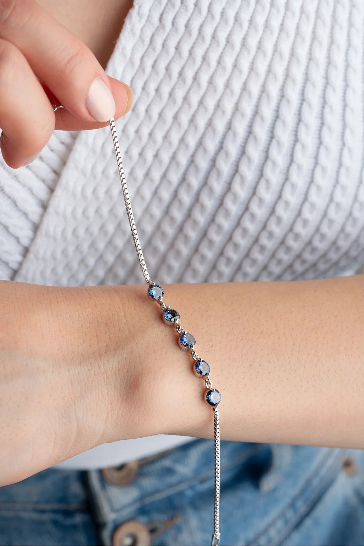 Bracelet de zircone de minuit - 925 argent