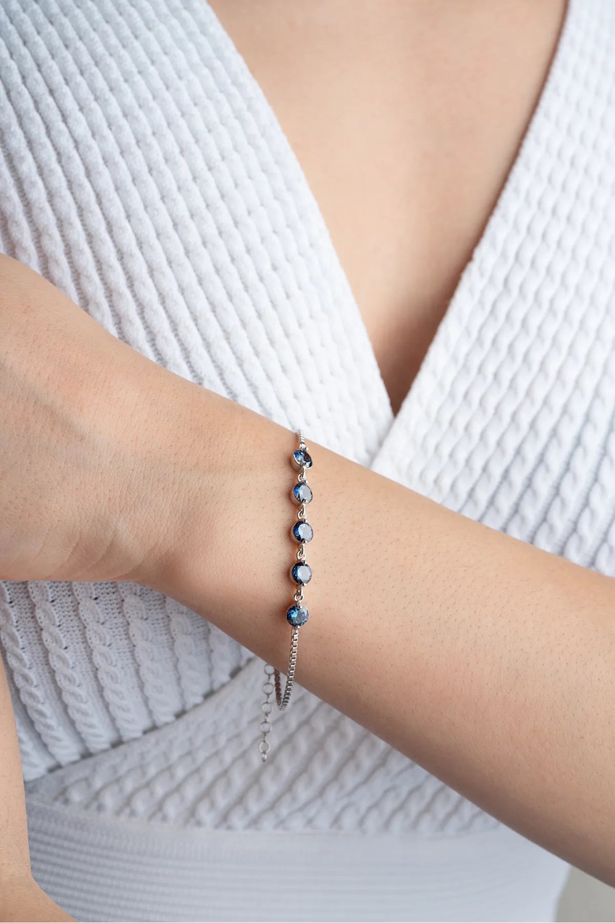Bracelet de zircone de minuit - 925 argent