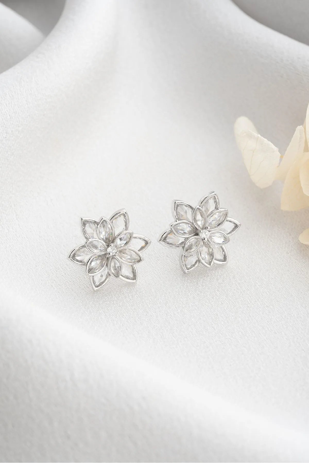 Boucles d'oreilles Lotus - 925 Silver & Zirconia