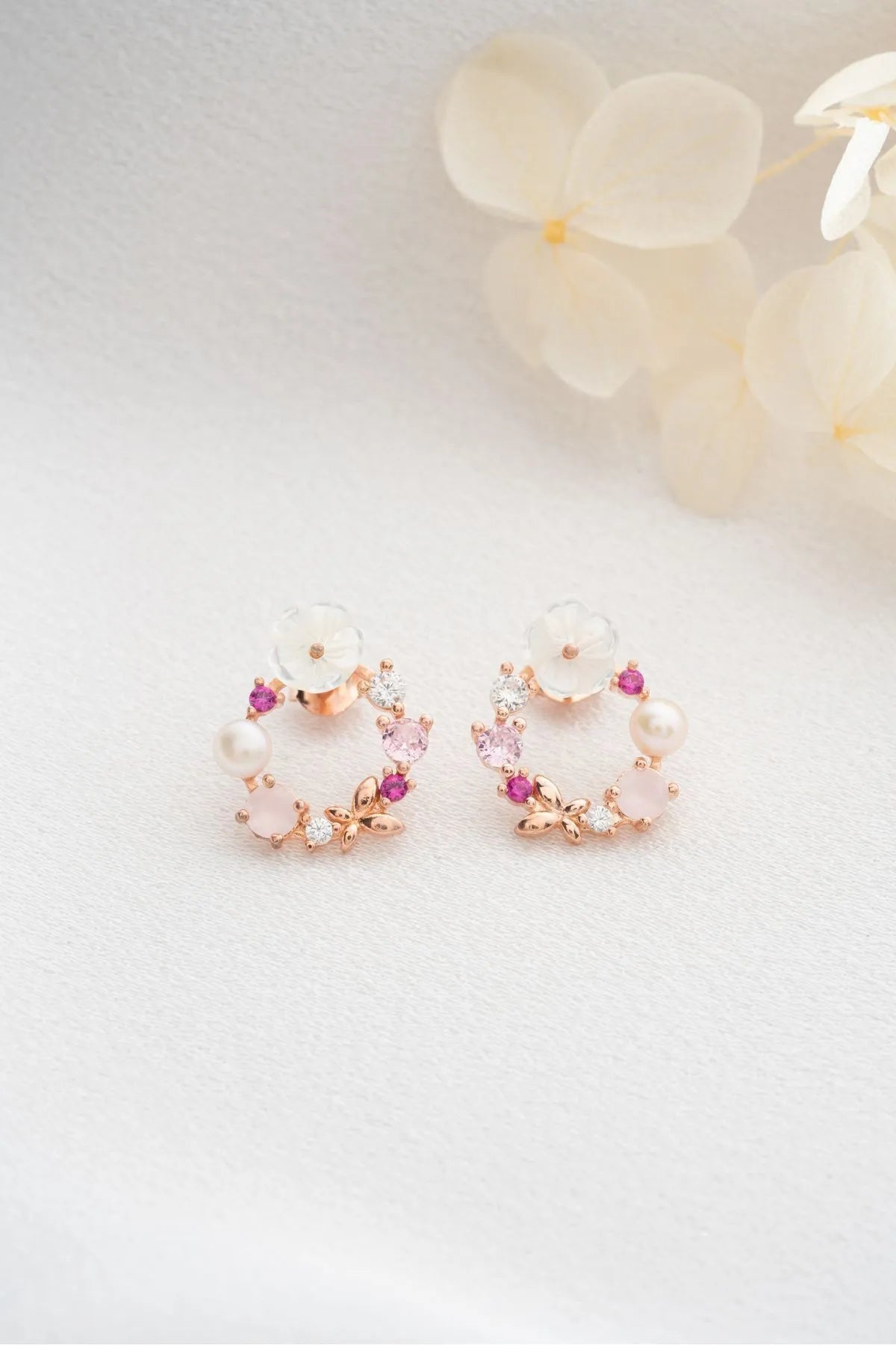 Blush Bloom - 925 boucles d'oreilles en argent sterling