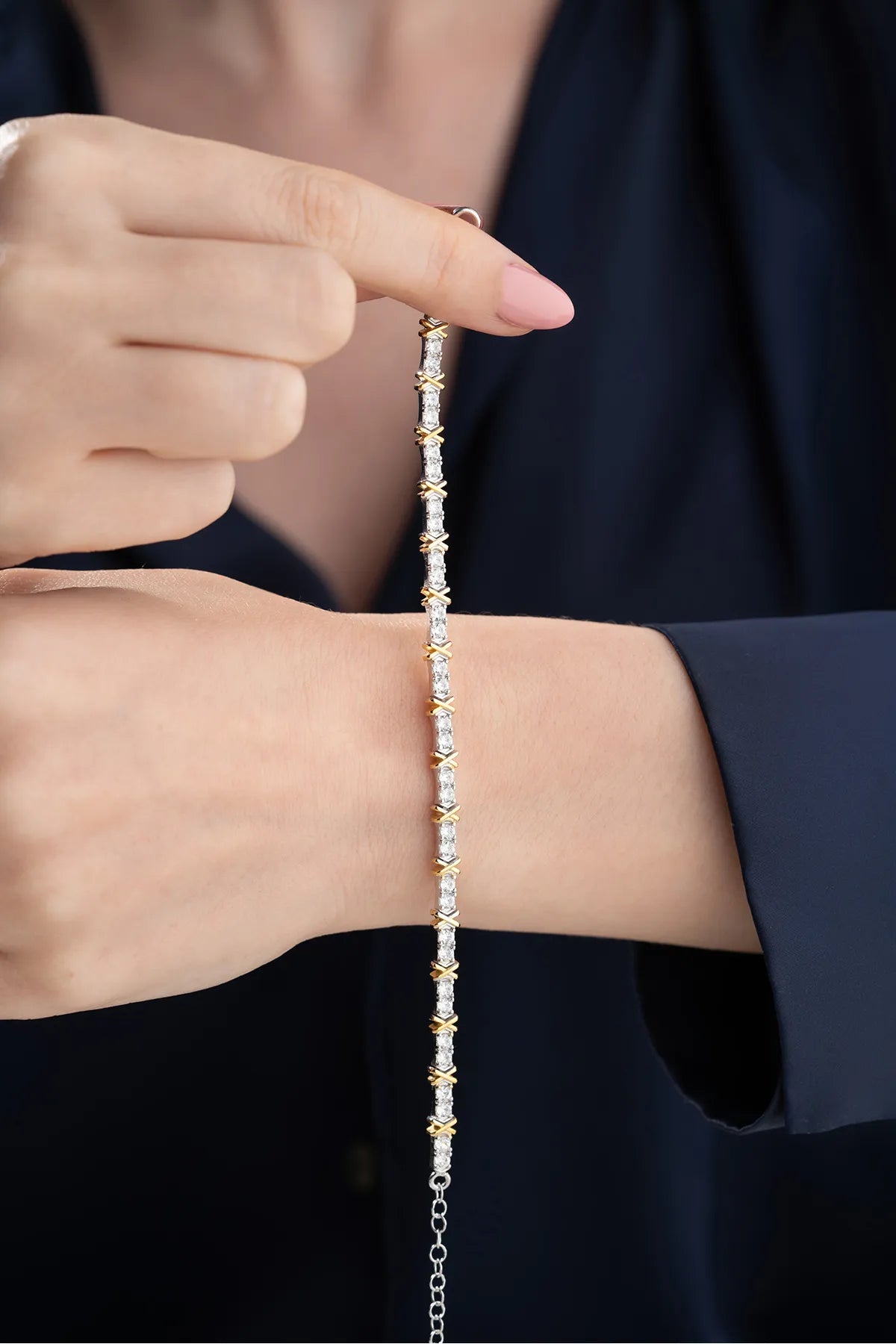 Bracelet à débit doré - 925 argent
