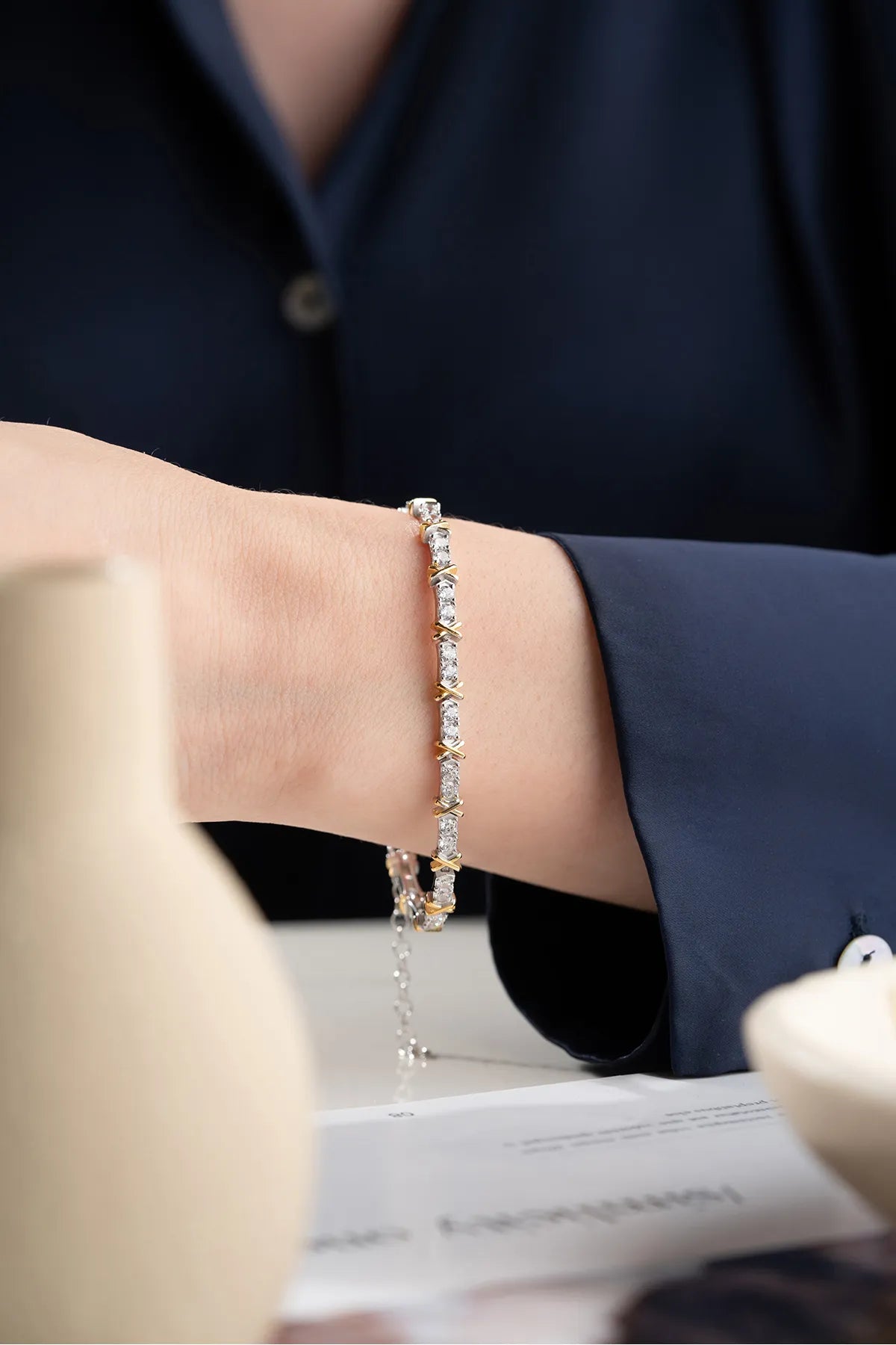 Bracelet à débit doré - 925 argent