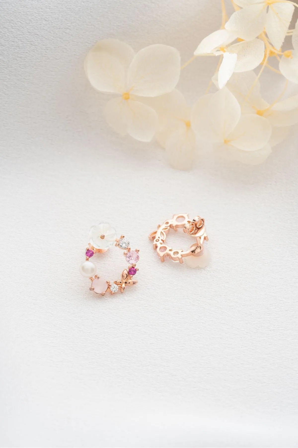 Blush Bloom - 925 boucles d'oreilles en argent sterling