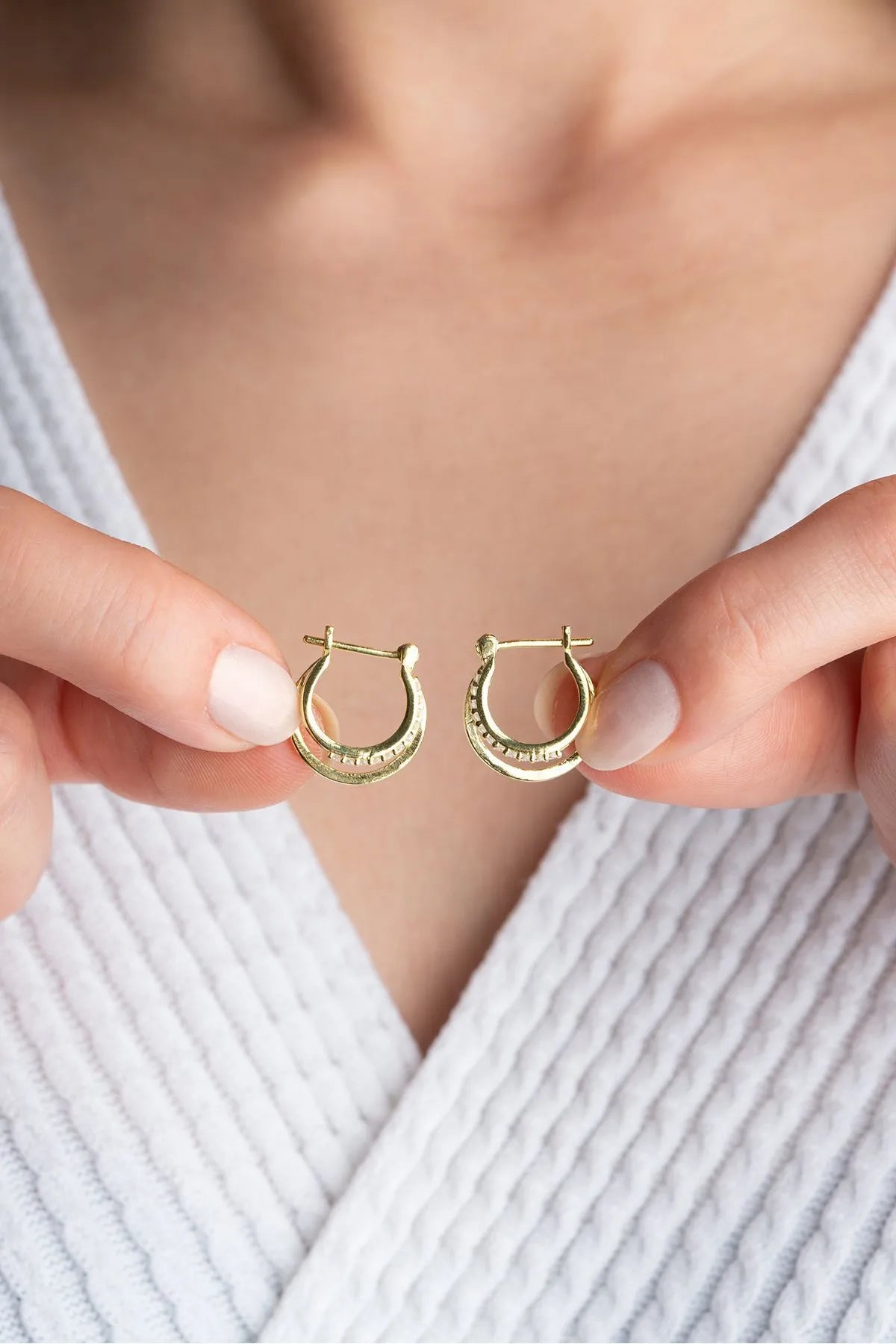 Duo Shine - 925 boucles d'oreilles en argent sterling