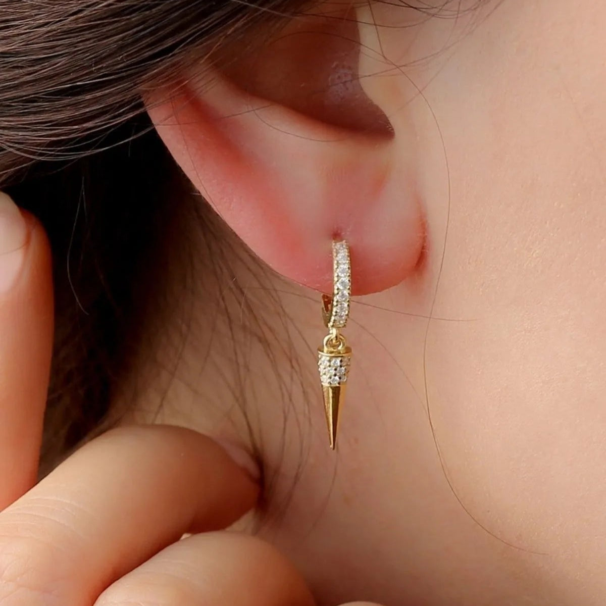 Golden Edge – 925 Sterling Zilver Oorbellen