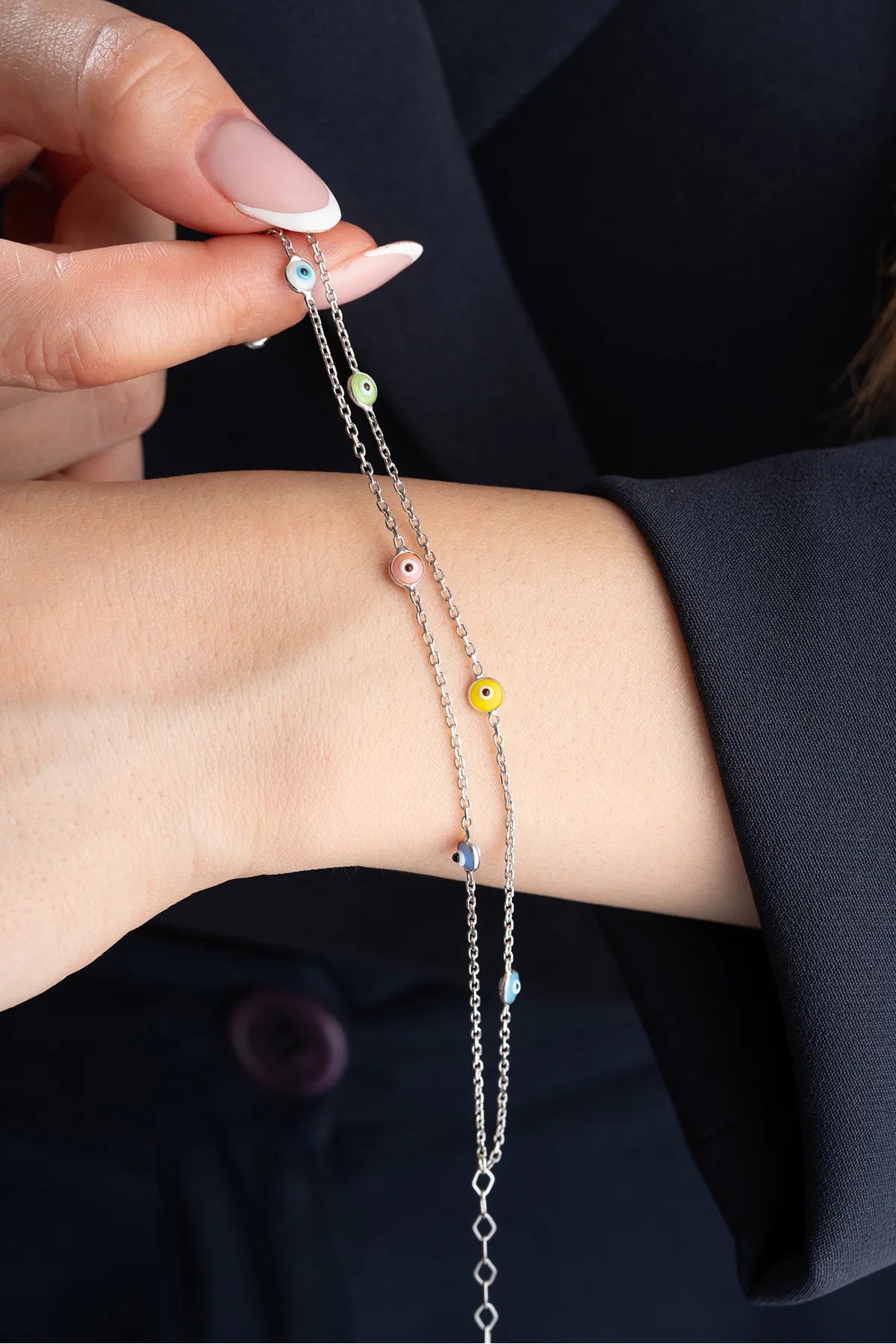 Bracelet pour les yeux en colère - 925 Silver - Aura bleu