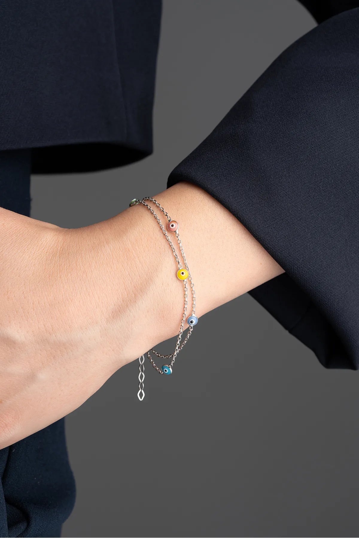Bracelet pour les yeux en colère - 925 Silver - Aura bleu