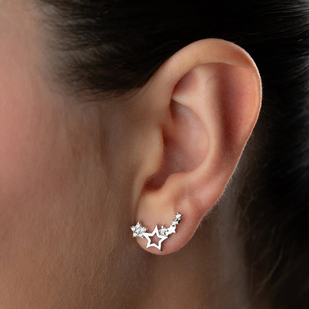 Boucles d'oreilles avec étoiles – Argent 925