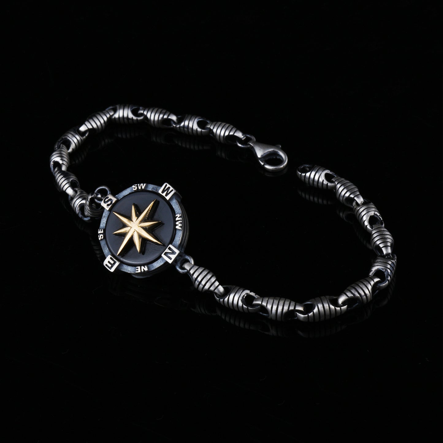 Kompas Herenarmband | 925 Zilver