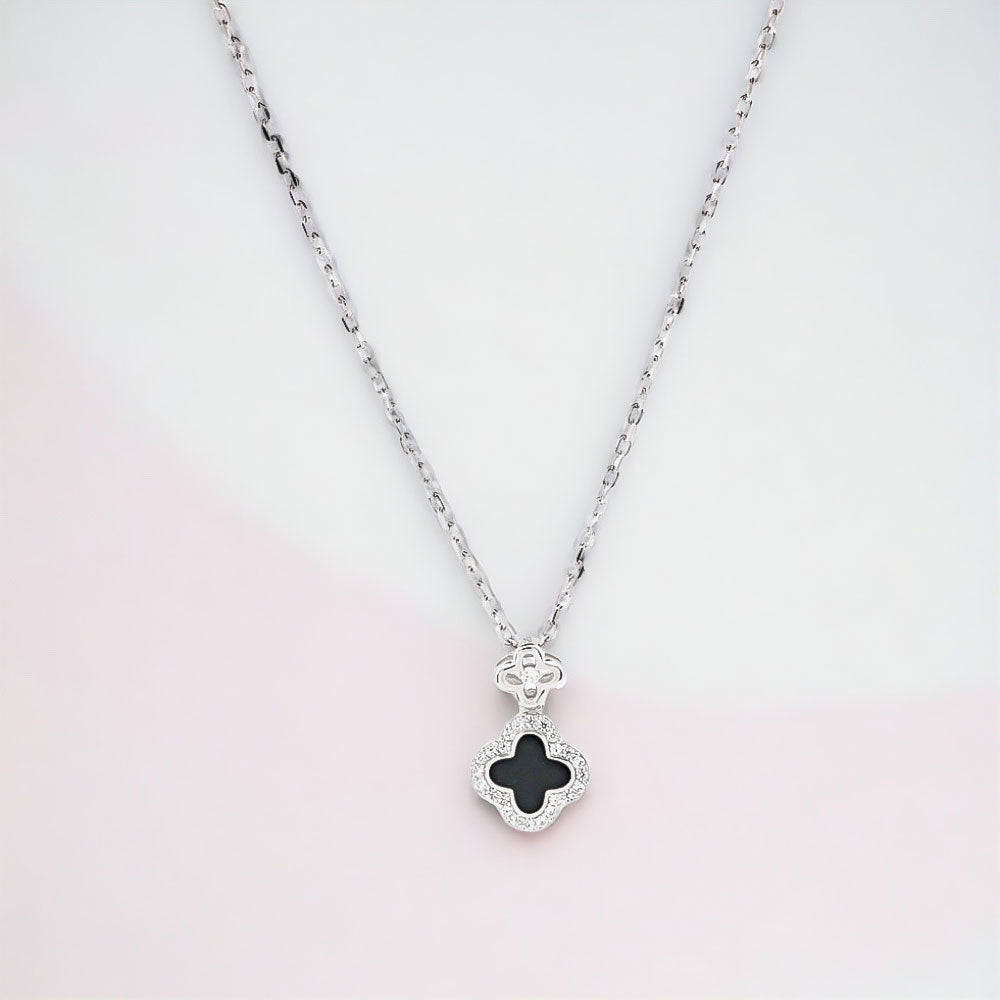 Collier en argent sterling 925 avec trèfle
