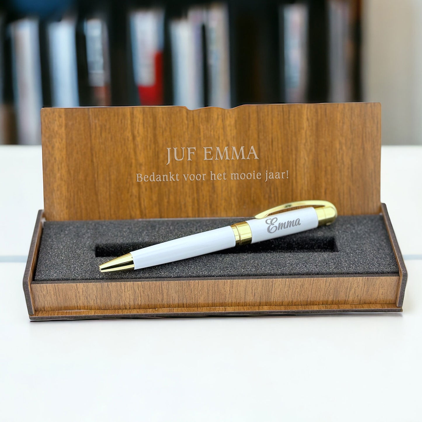 Stylo personnalisé - Set d'écriture avec coffret en bois gravé