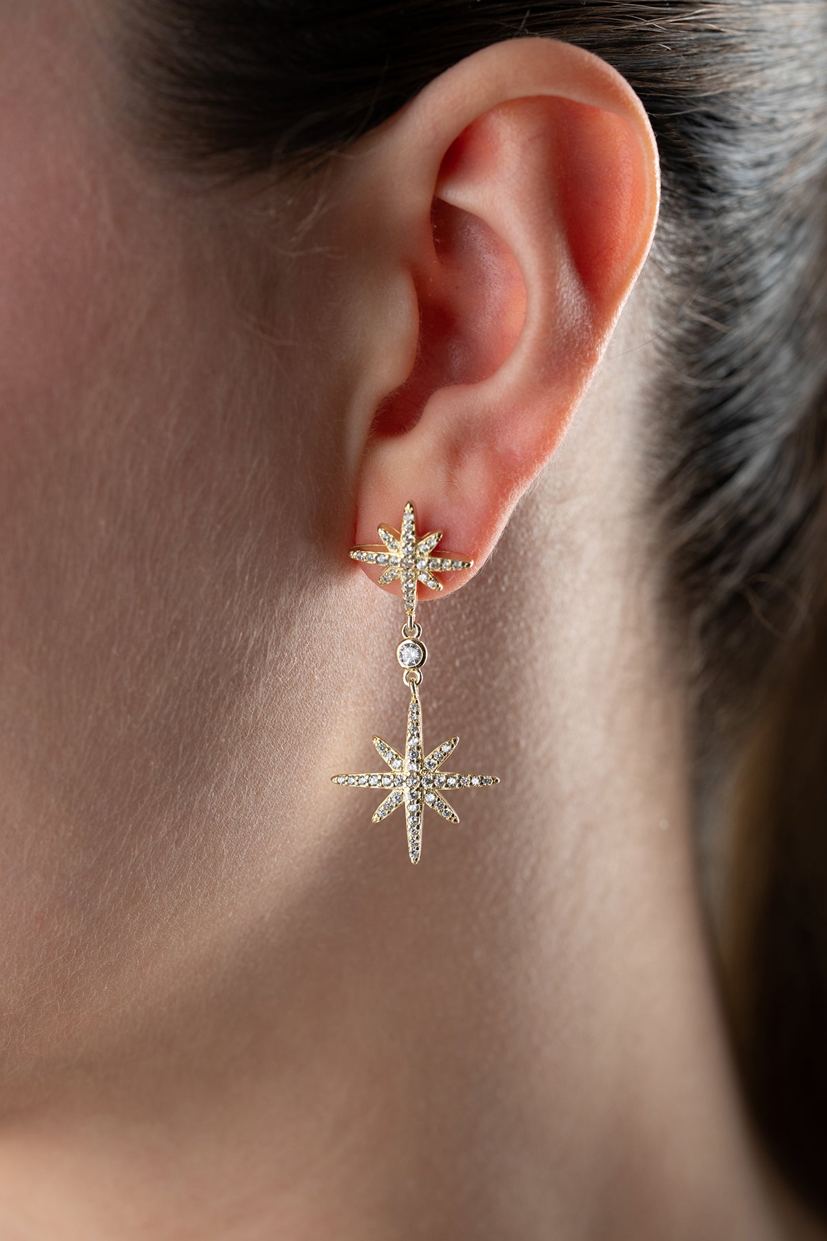 STELLLALUX 925 - boucles d'oreilles en zircone doré