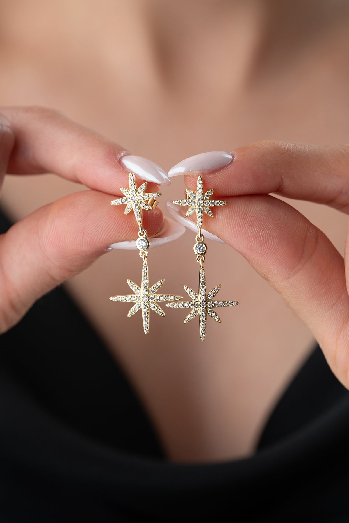 STELLLALUX 925 - boucles d'oreilles en zircone doré