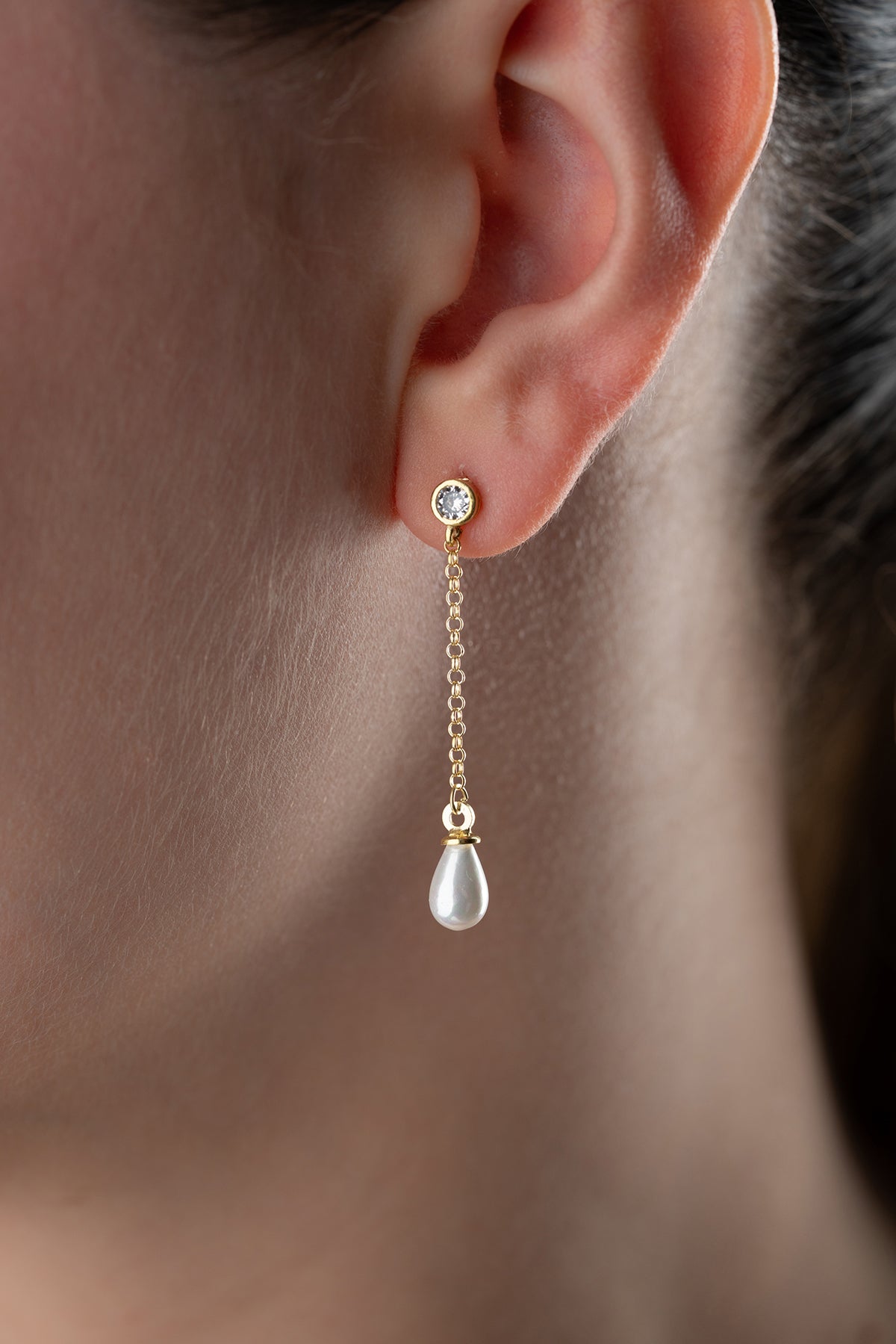 Gemme - boucle d'oreille en argent avec goutte