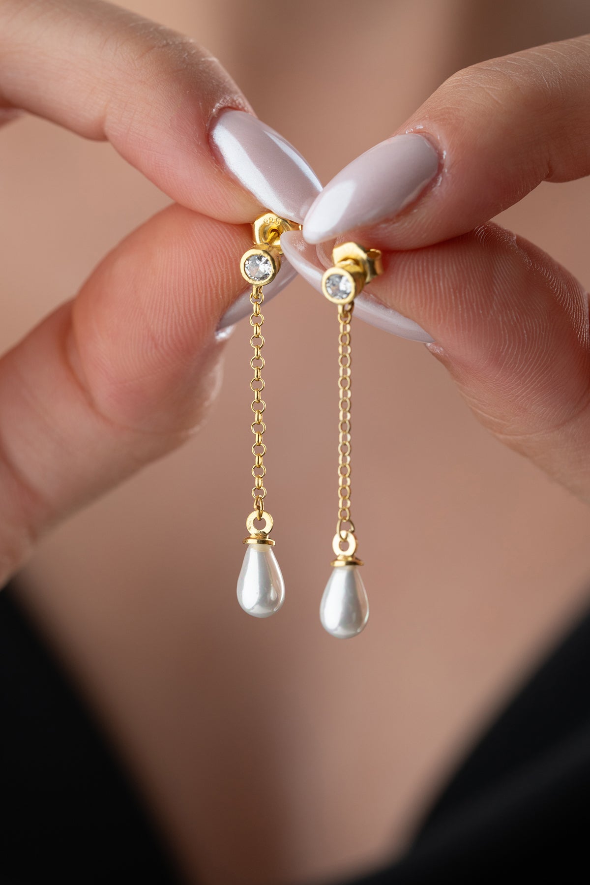 Gemme - boucle d'oreille en argent avec goutte