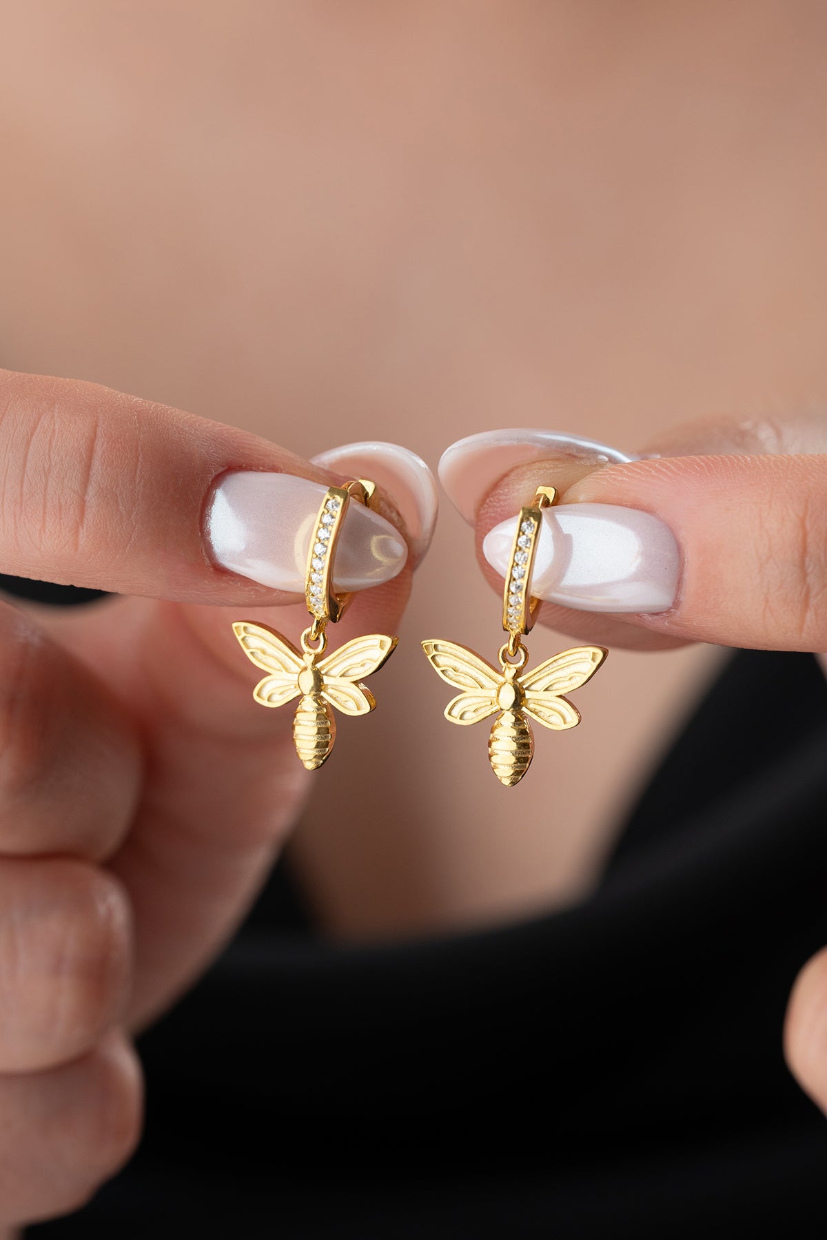 Boucles d'oreilles Queenbee Abees - 925 argent sterling, doré