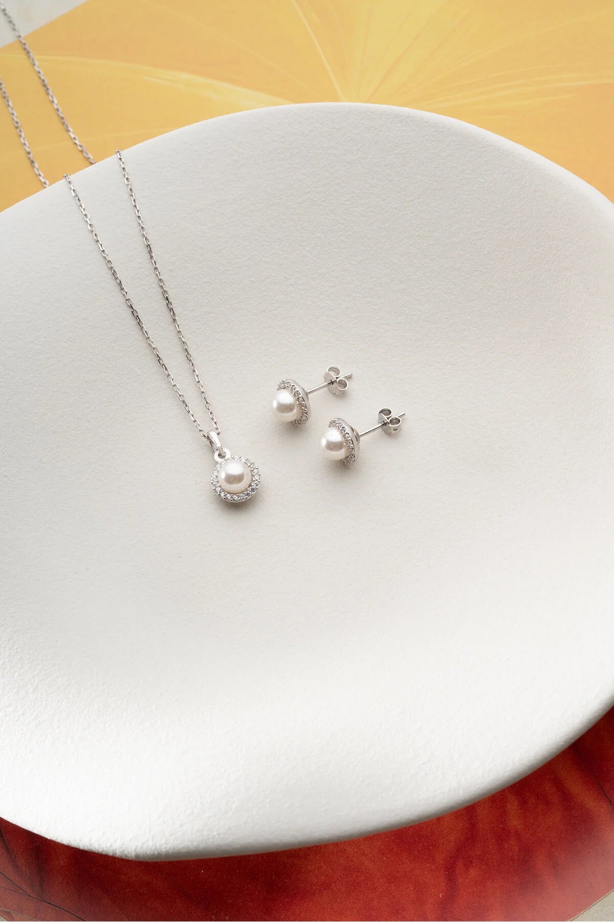 LunaPearl 925 – Collier de perles & Ensemble de boucles d'oreilles 1