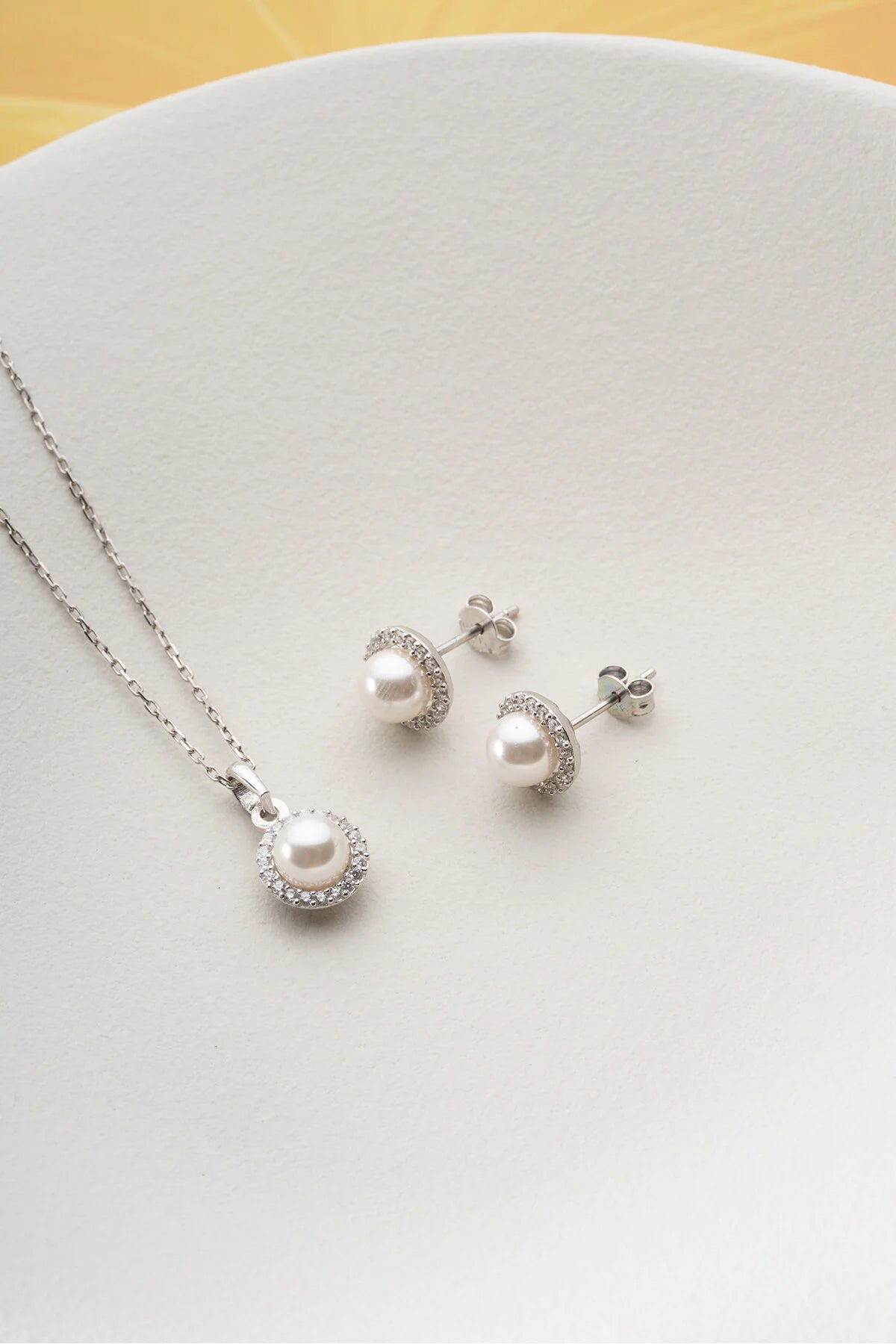 LunaPearl 925 – Collier de perles & Ensemble de boucles d'oreilles 1