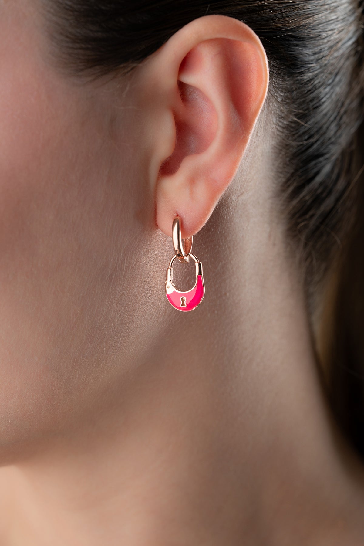 Boucles d'oreilles Keylock - 925 argent sterling avec fente -hangje
