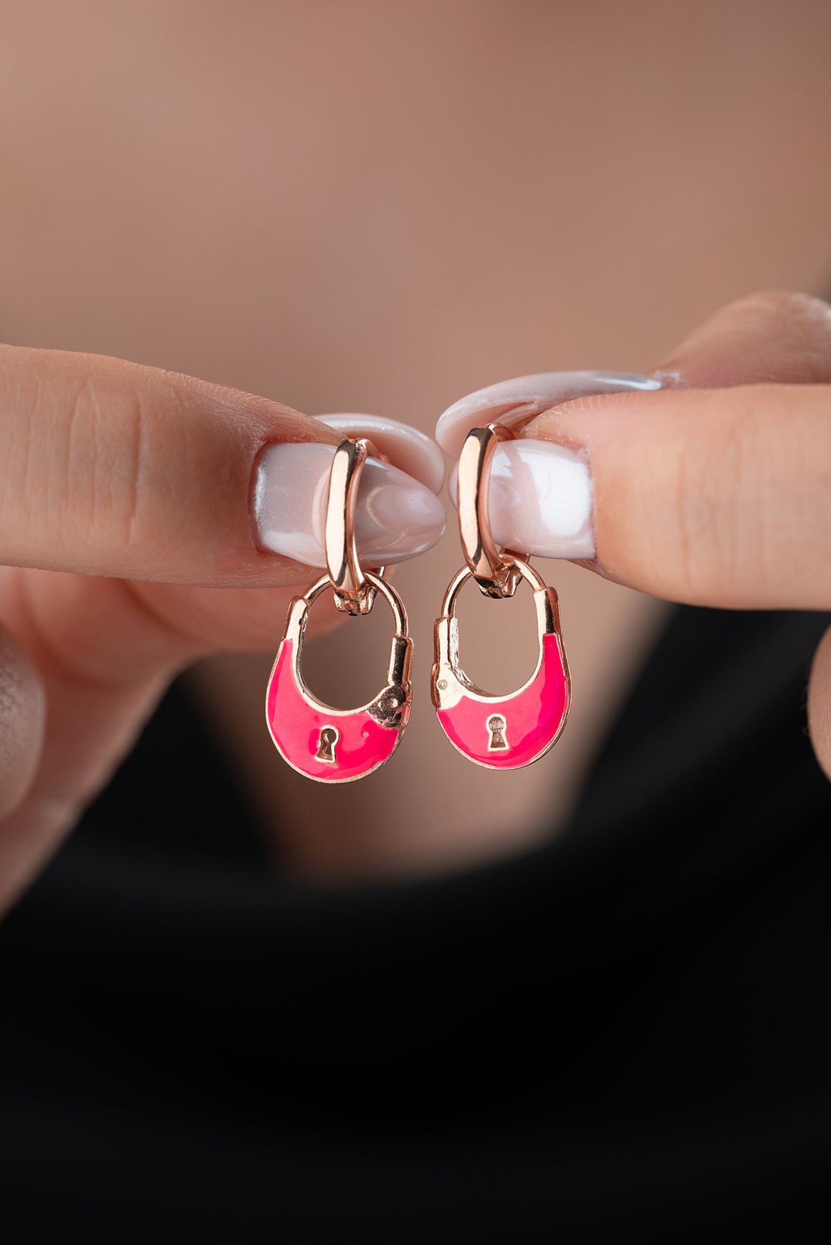 Boucles d'oreilles Keylock - 925 argent sterling avec fente -hangje