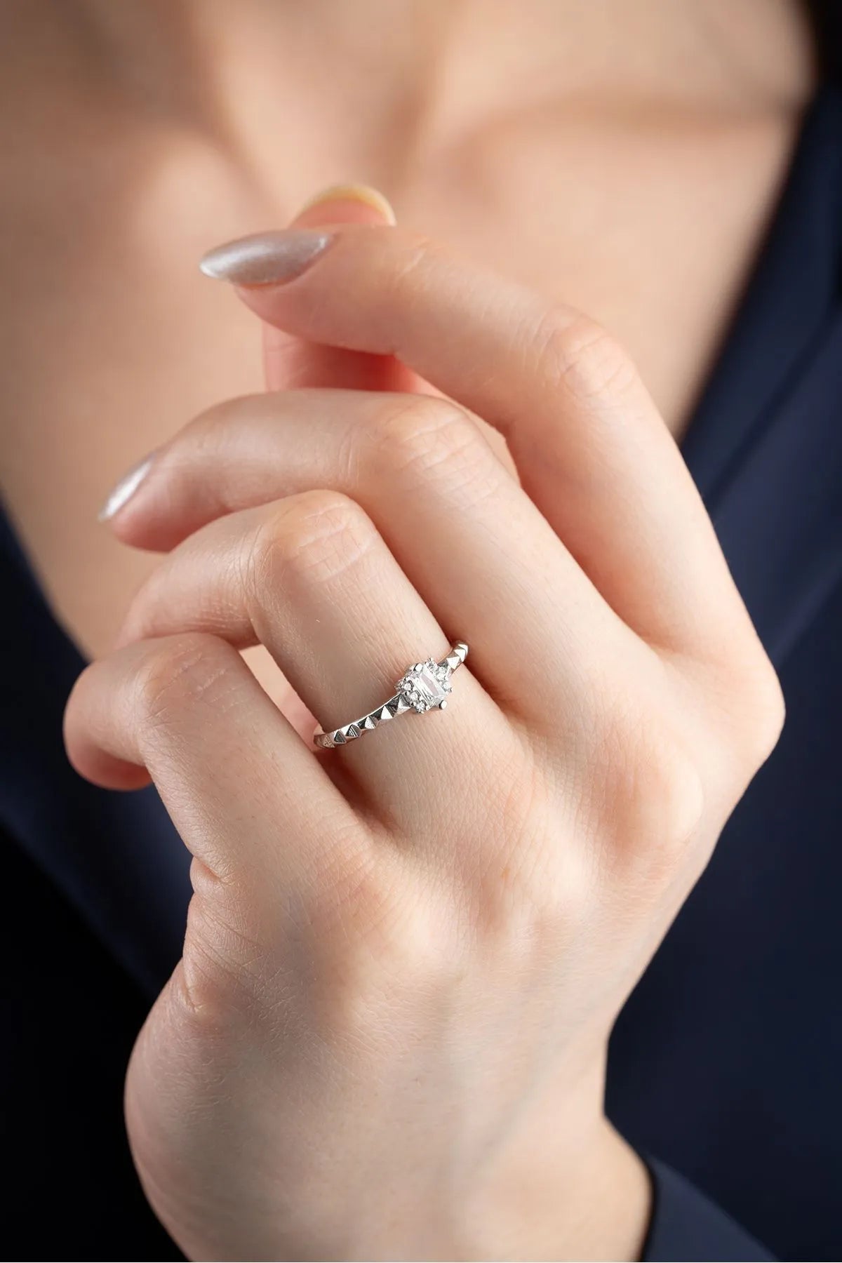 Baguette Zirconia Ring - 925 Silver