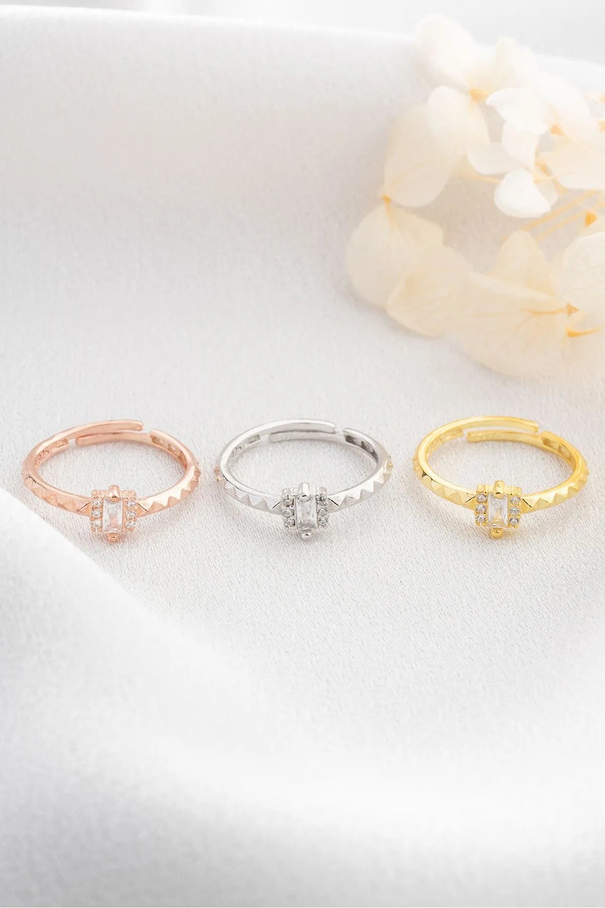 Baguette Zirconia Ring - 925 Silver