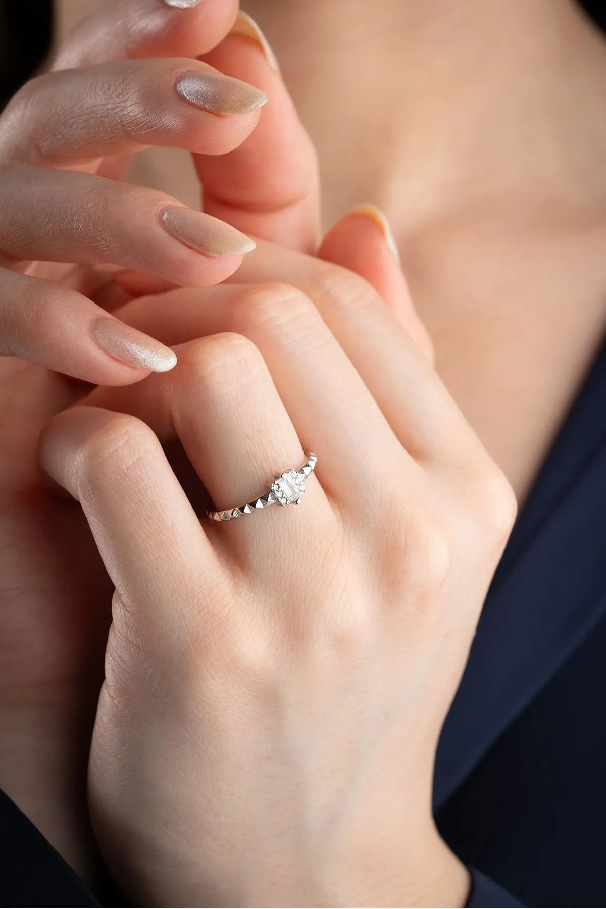Baguette Zirconia Ring - 925 Silver
