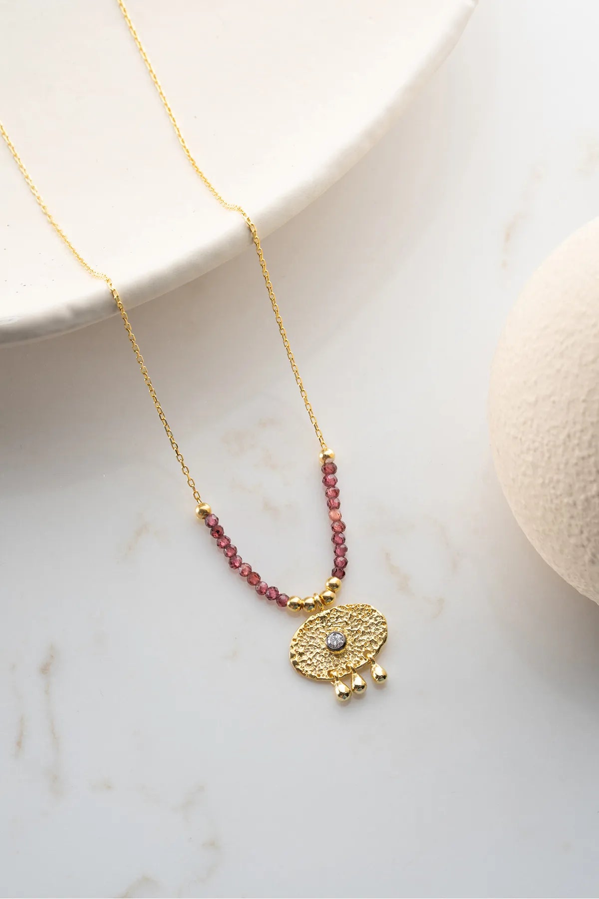 925 Sterling Zilveren Syrisch Oog Ketting met Kralen