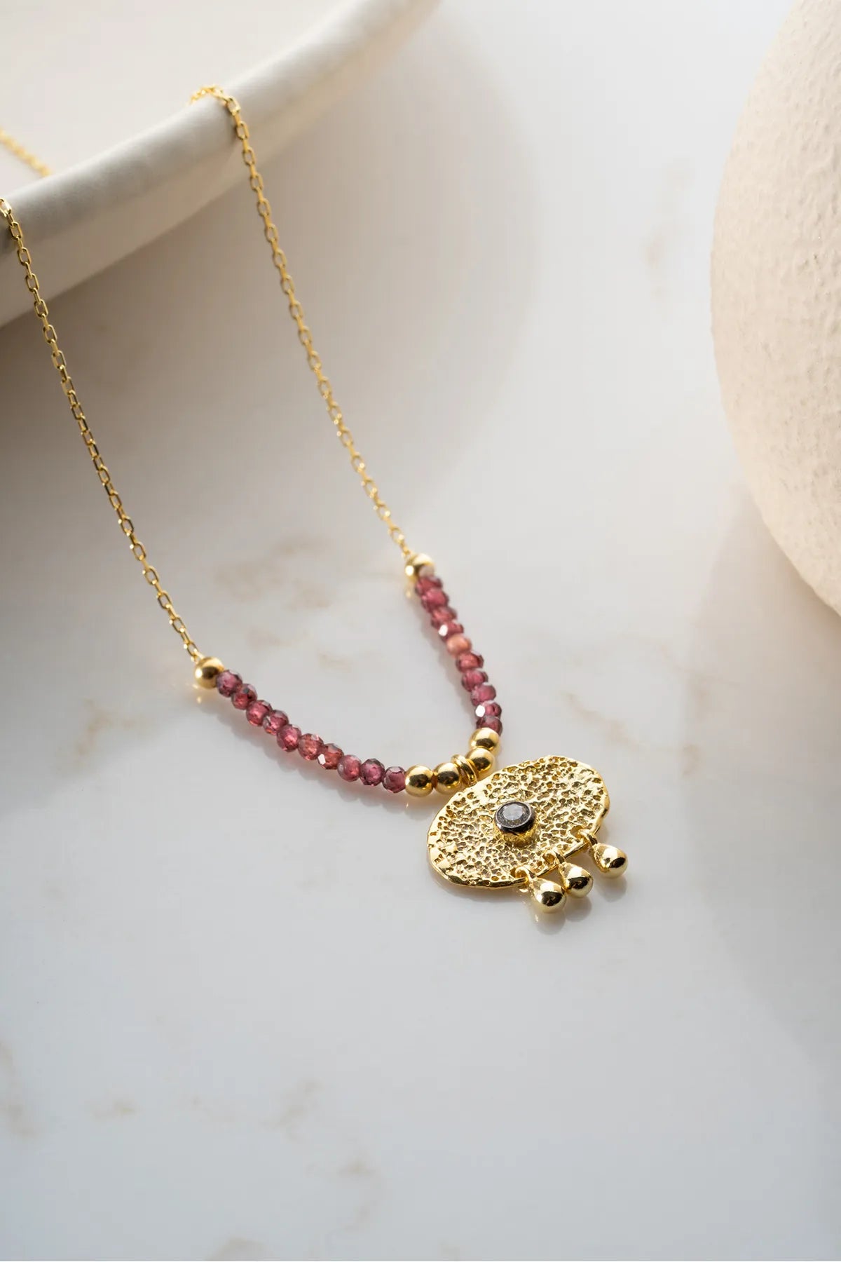 925 Sterling Zilveren Syrisch Oog Ketting met Kralen