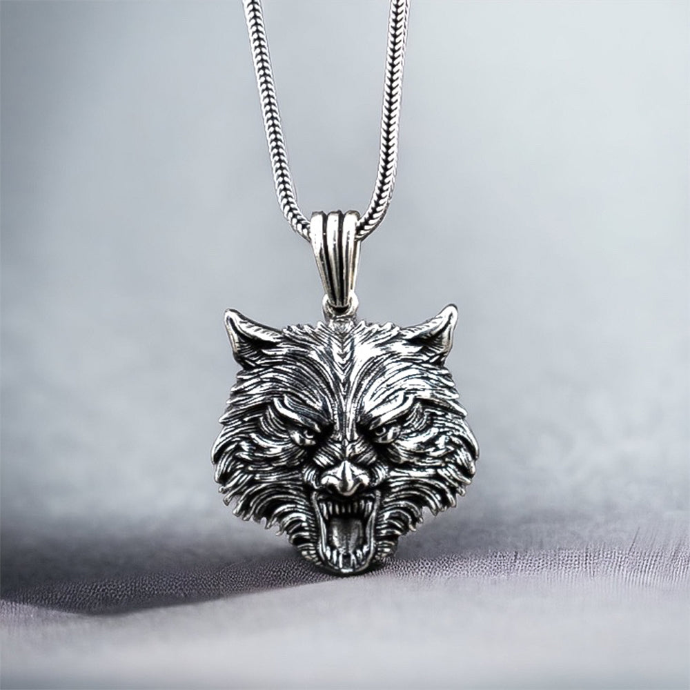 Collier pendentif loup en argent BLYDK454
