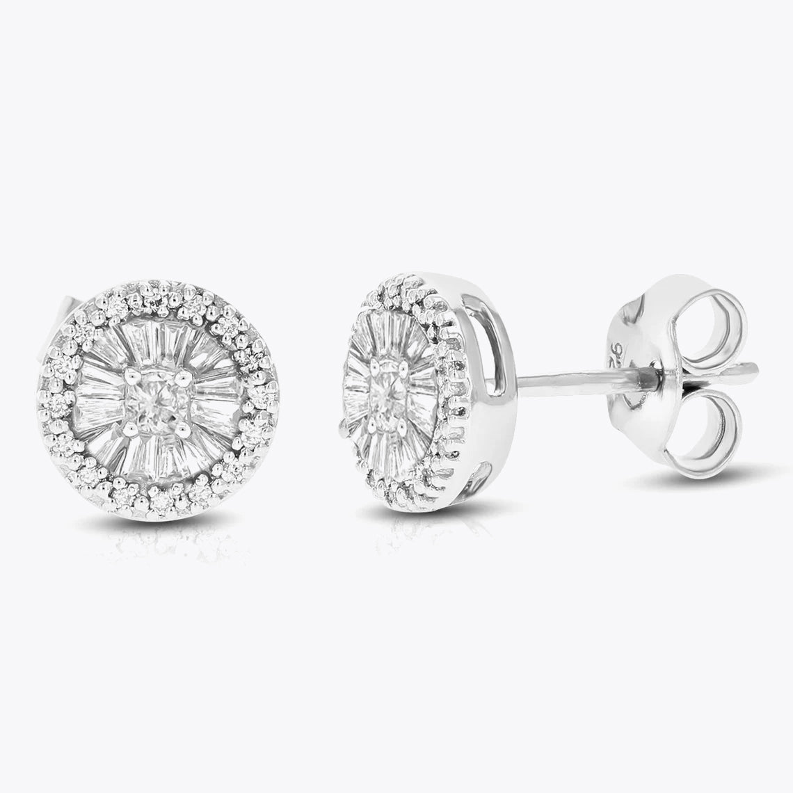 Bouchons d'oreille en argent de 11 mm, occupés avec des zirconies blanches