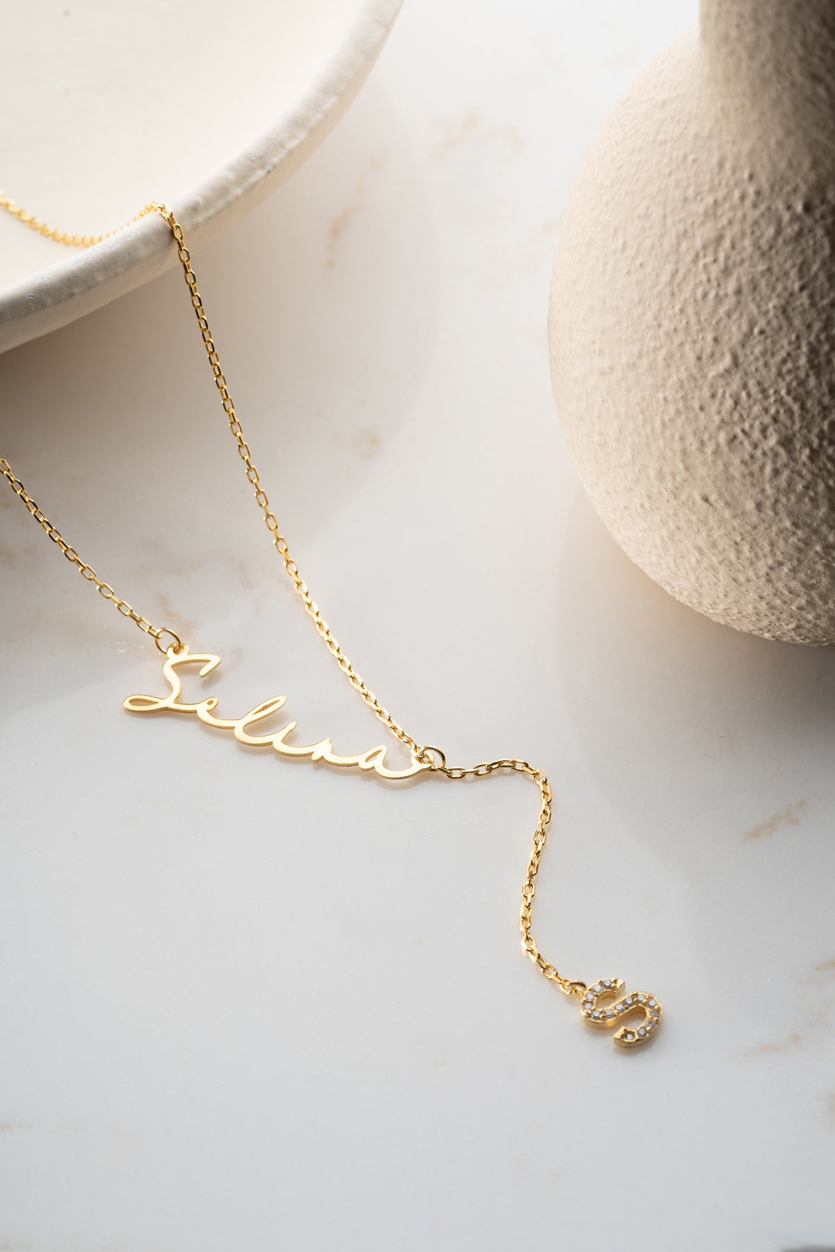 Persoonlijke Naam Ketting – 925 Zilver – Verguld