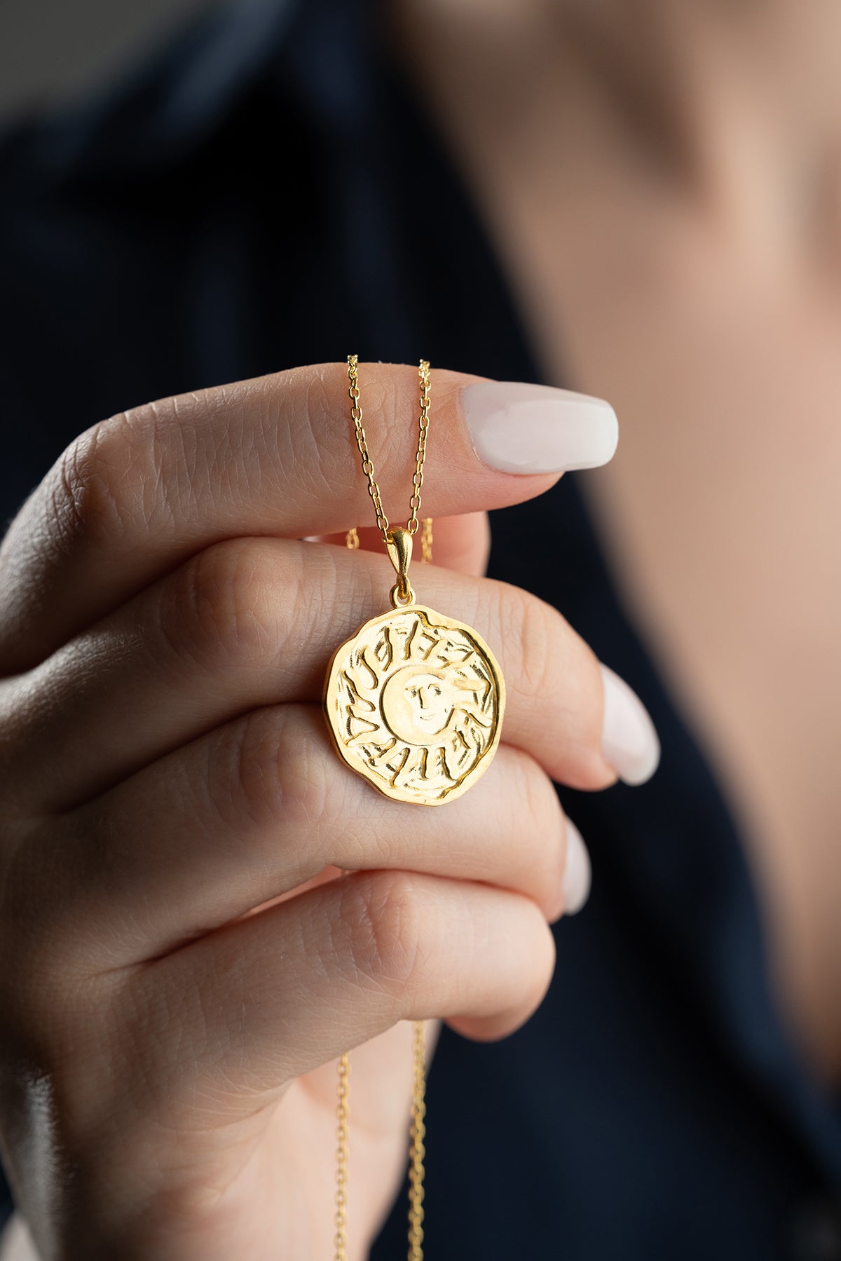 Zon & Maan Ketting – 925 Zilver – Verguld