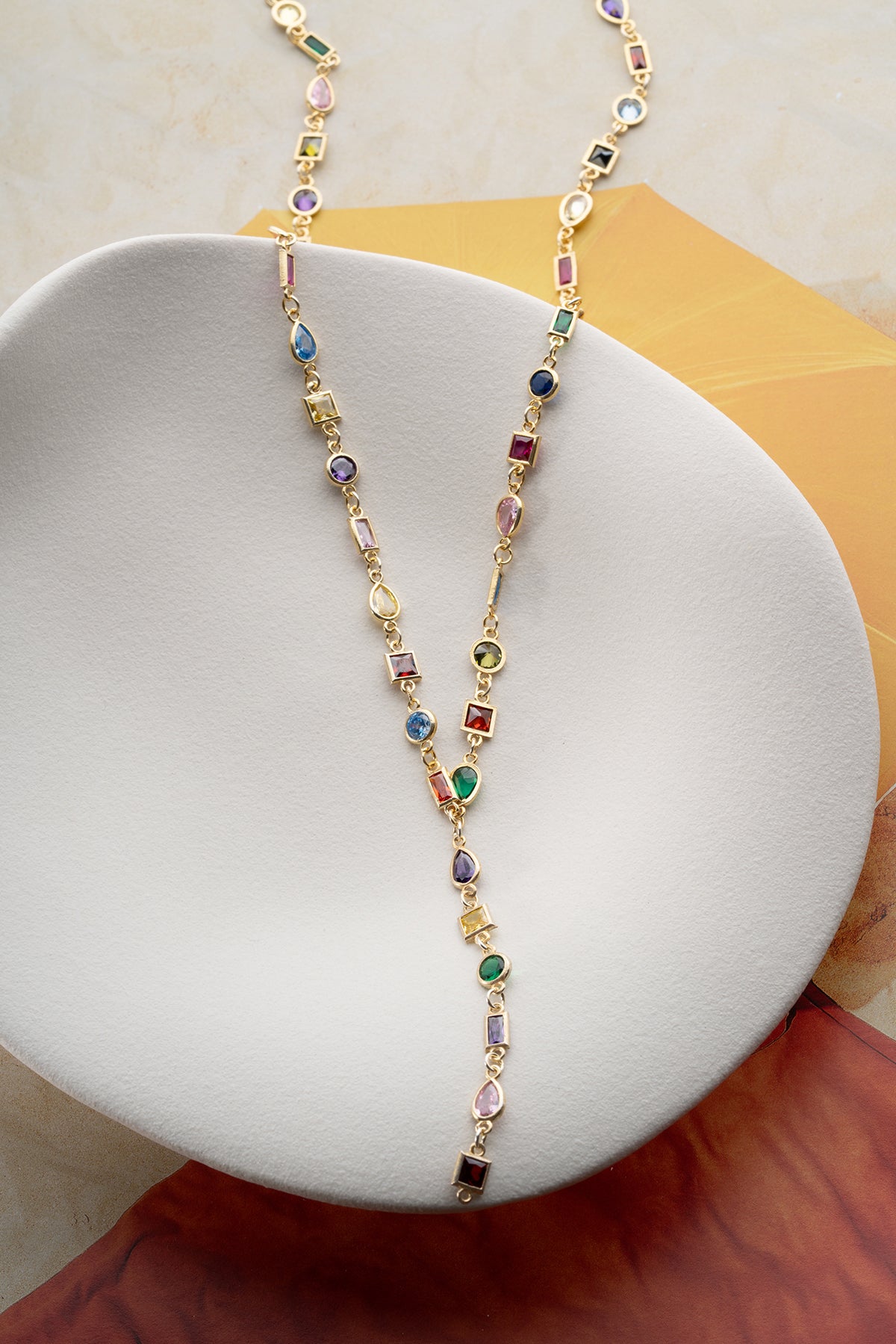 Collier Serenay Y avec des pierres colorées - 925 argent