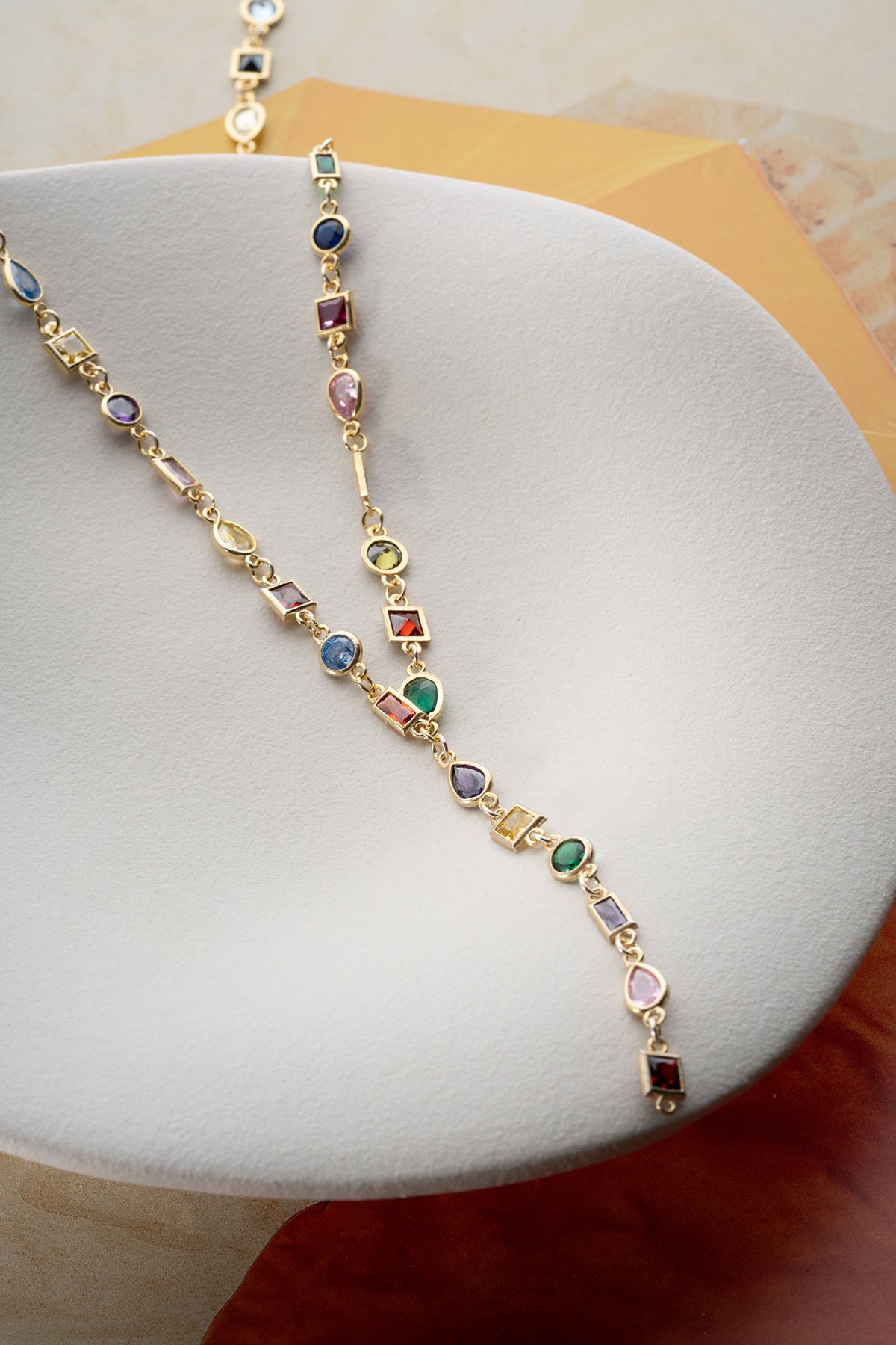 Collier Serenay Y avec des pierres colorées - 925 argent