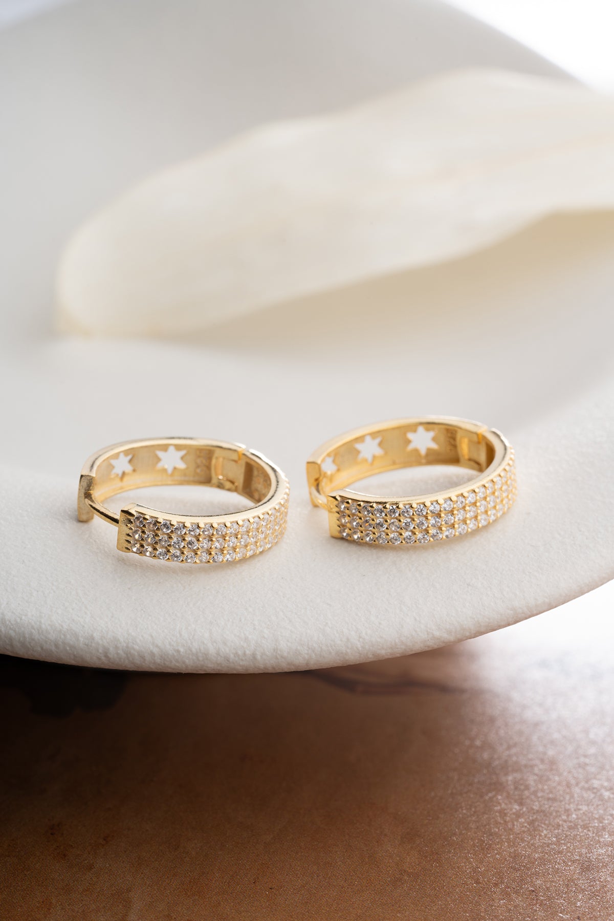 Sparklehoop 925 - boucles d'oreilles en zircone dorée
