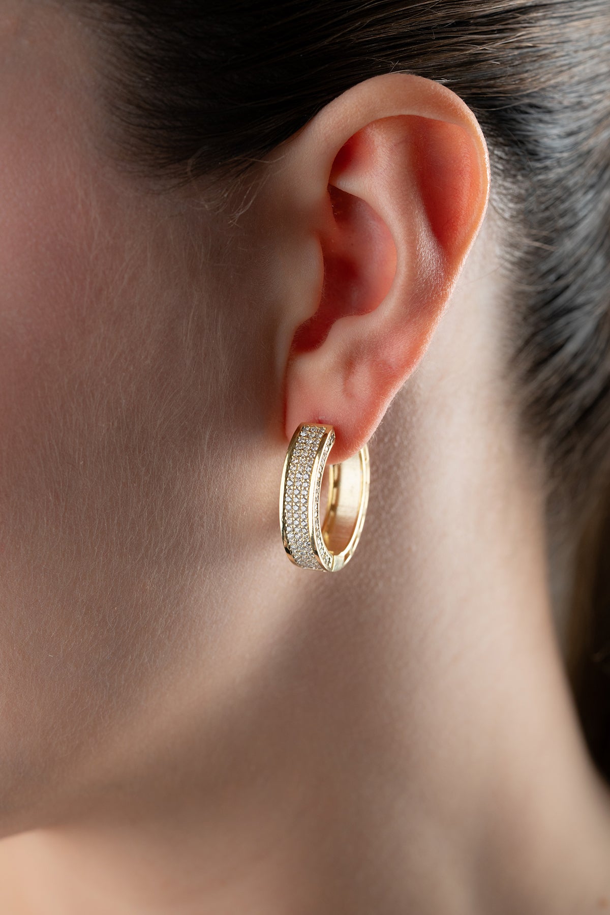 Creolen Met Zirkonia – 925 Zilver – Verguld