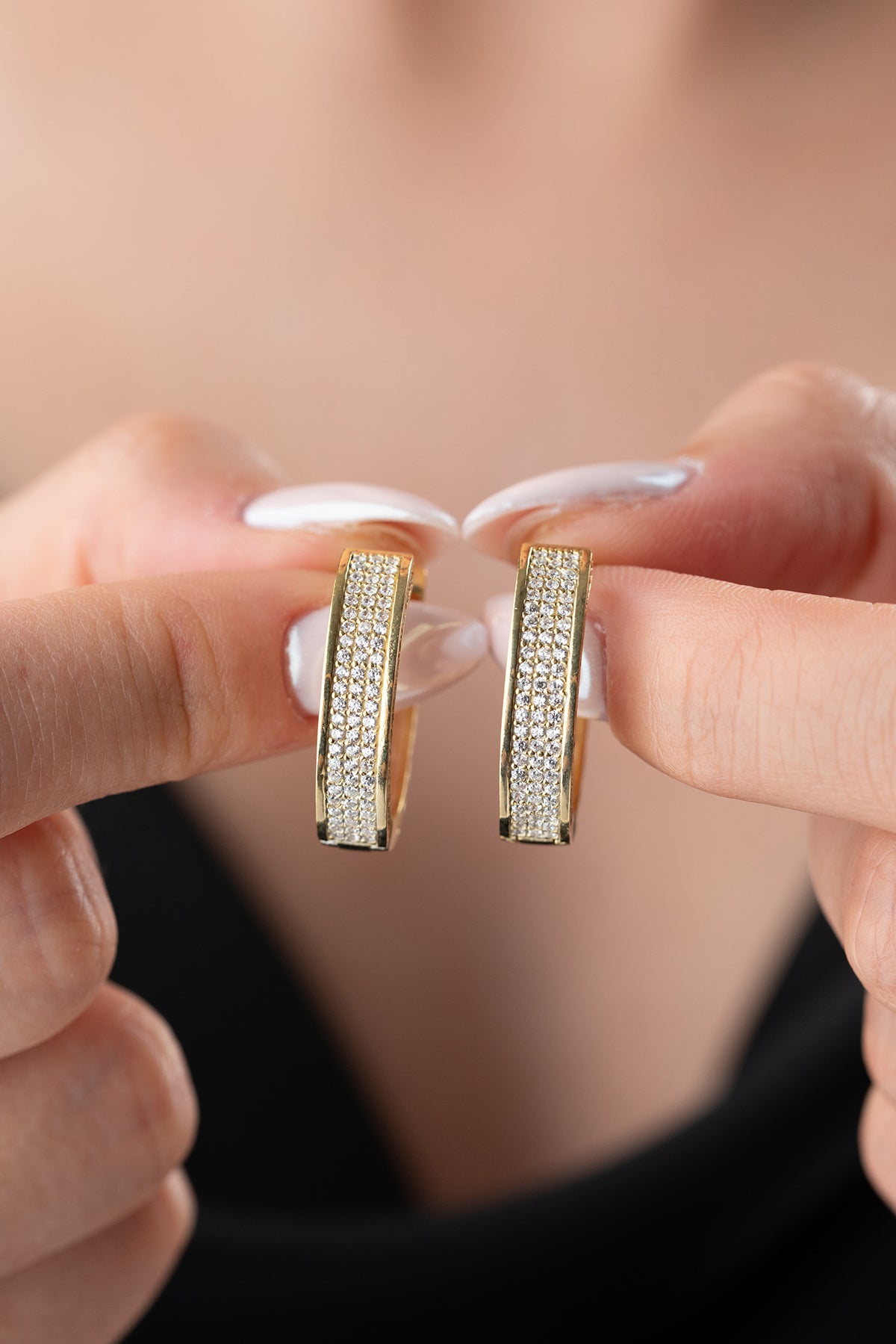 Creolen Met Zirkonia – 925 Zilver – Verguld