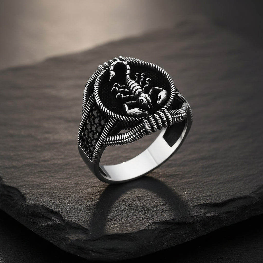 Bague en argent pour homme Scorpion