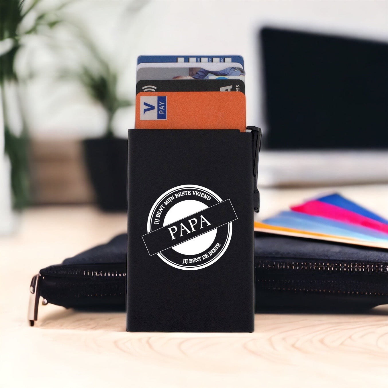 Porte-cartes RFID avec texte - Métal