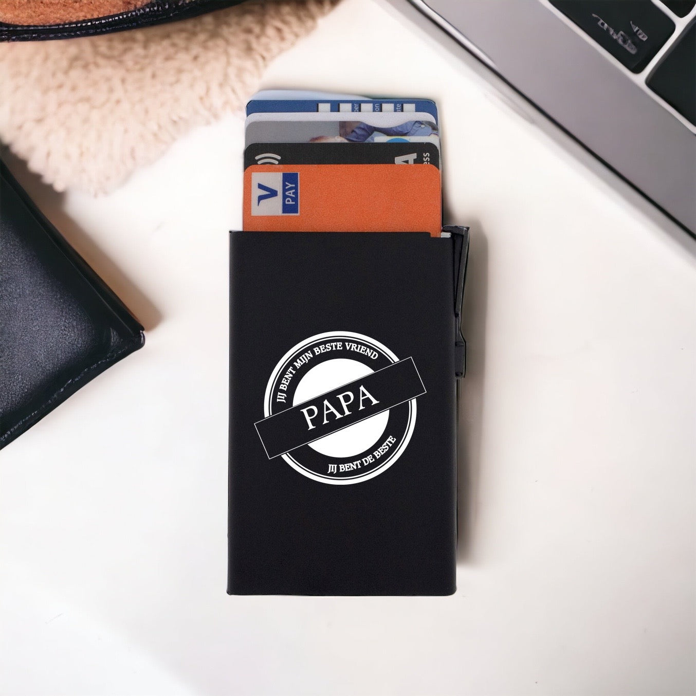 Porte-cartes RFID avec texte - Métal