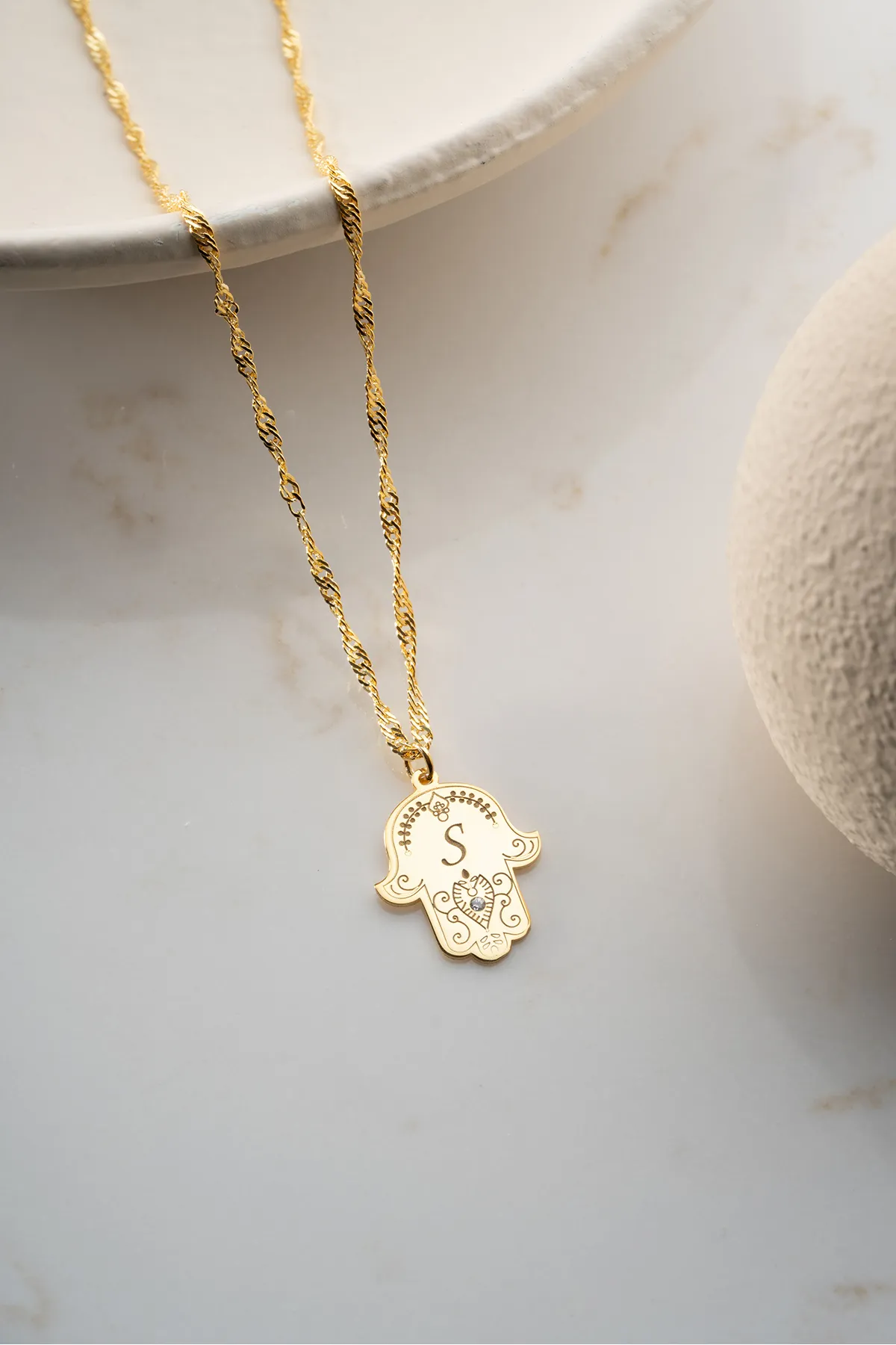 Hamsa Letterketting – 925 Sterling Zilver