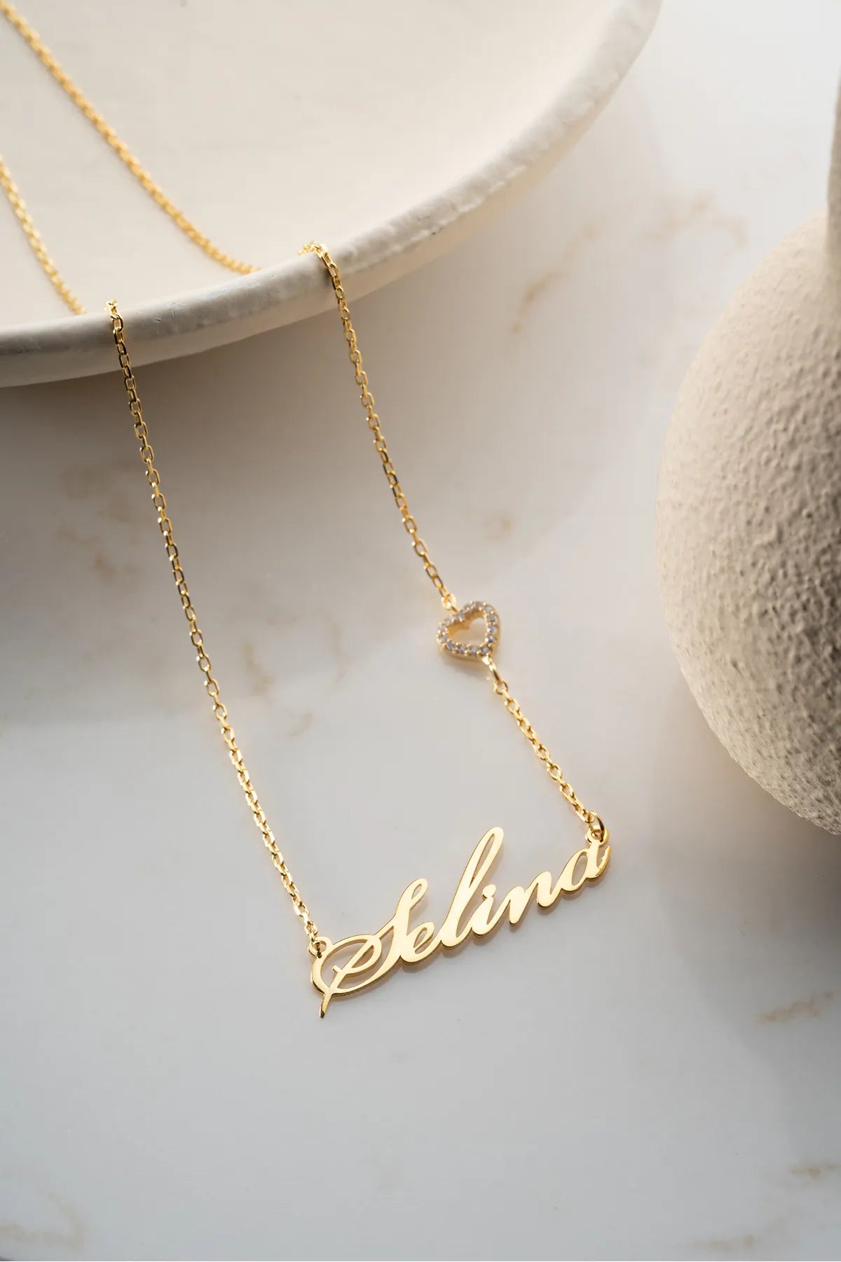 Naamketting met Hart – 925 Sterling Zilver