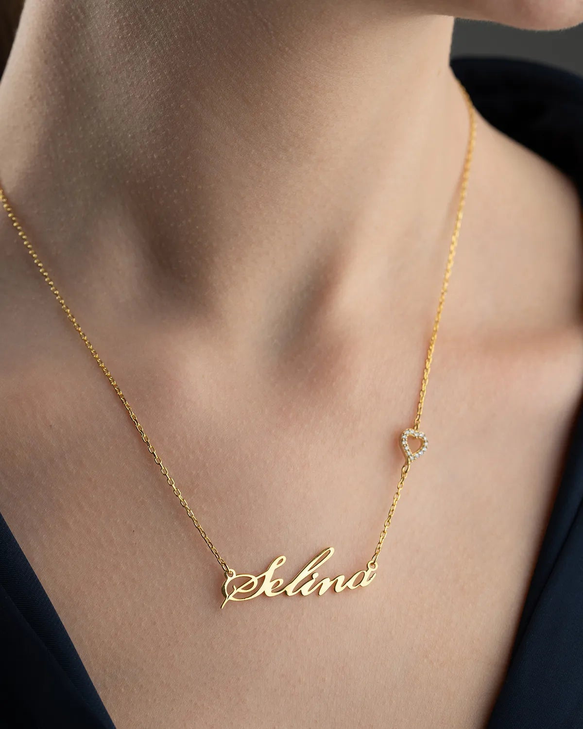 Collier de noms avec cœur - 925 argent sterling