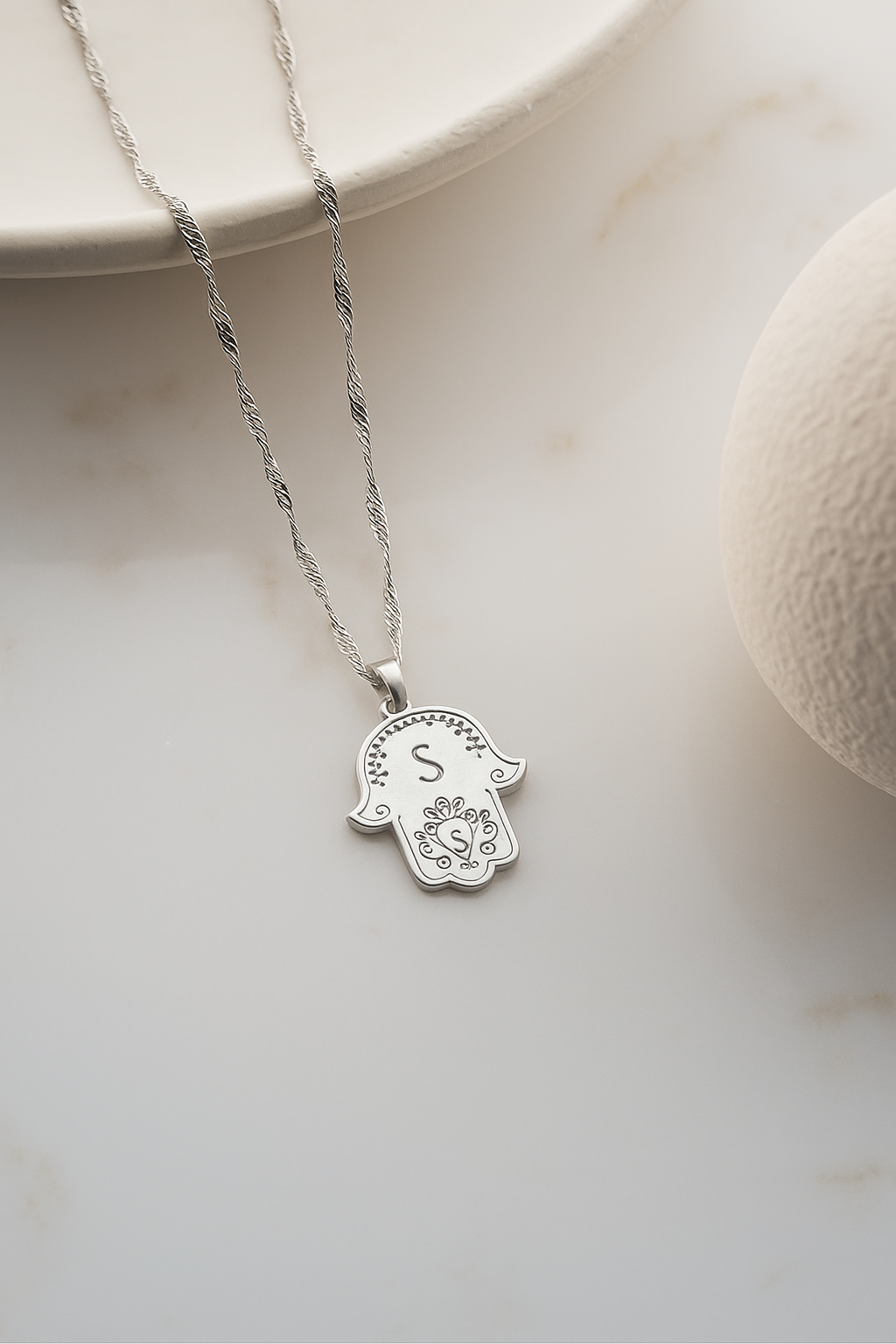 Hamsa Letterketting – 925 Sterling Zilver